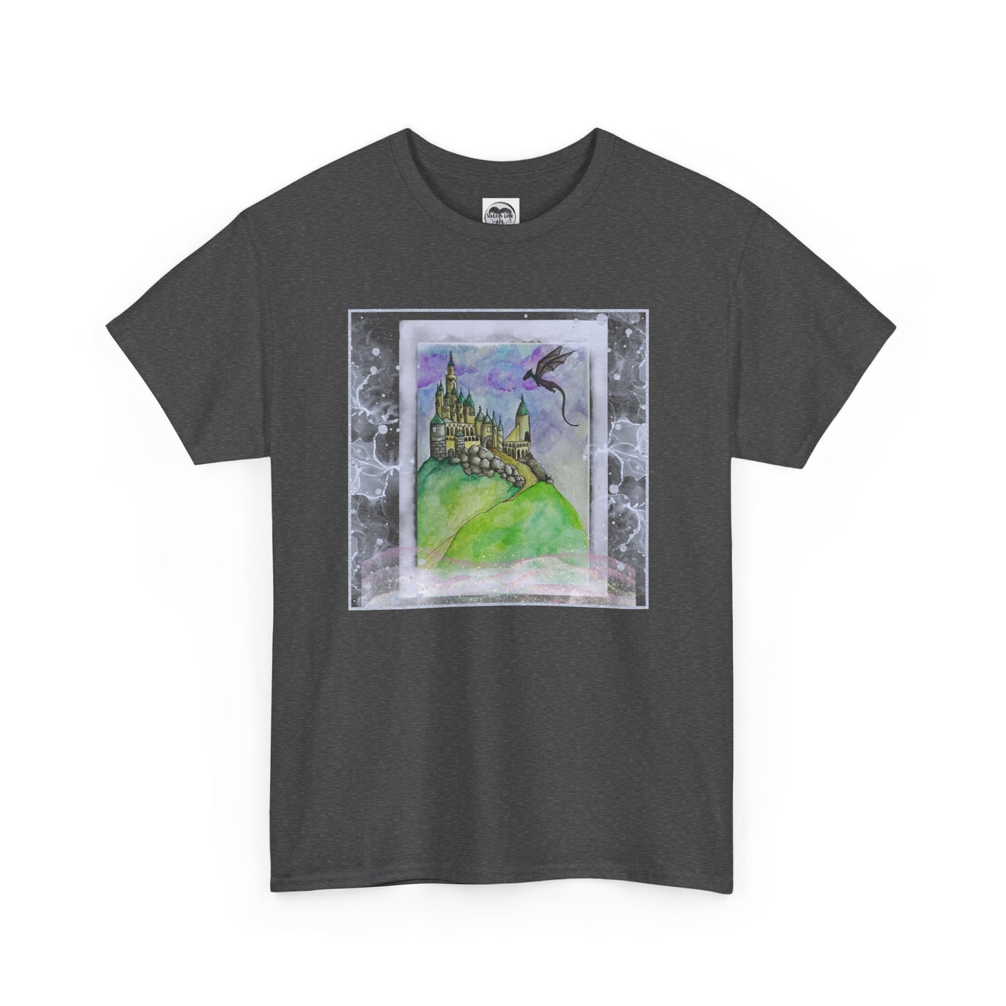 Dragon Castle Tee, Fantasy T-Shirt, Unisex Graphic Tee, Whimsical Apparel, Gift for Dreamers, Unique Artwork Shirt