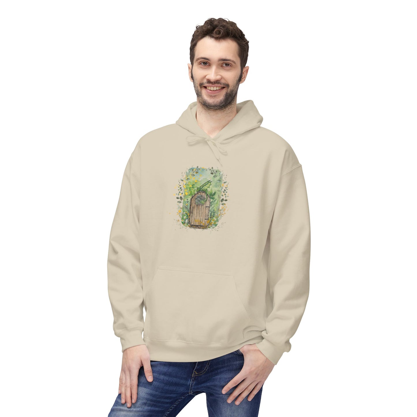 Nature-Inspired Dragon Unisex Fleece Hoodie, Cozy Wear, Outdoor Apparel, Eco-Friendly Gift, Perfect for Hiking, Casual Look