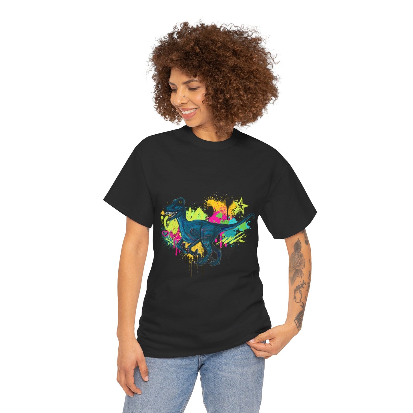 Dinosaur Art Unisex Heavy Cotton Tee | Perfect for Dinosaur Lovers, Fun Gift for Birthdays, Unique Fashion Statement