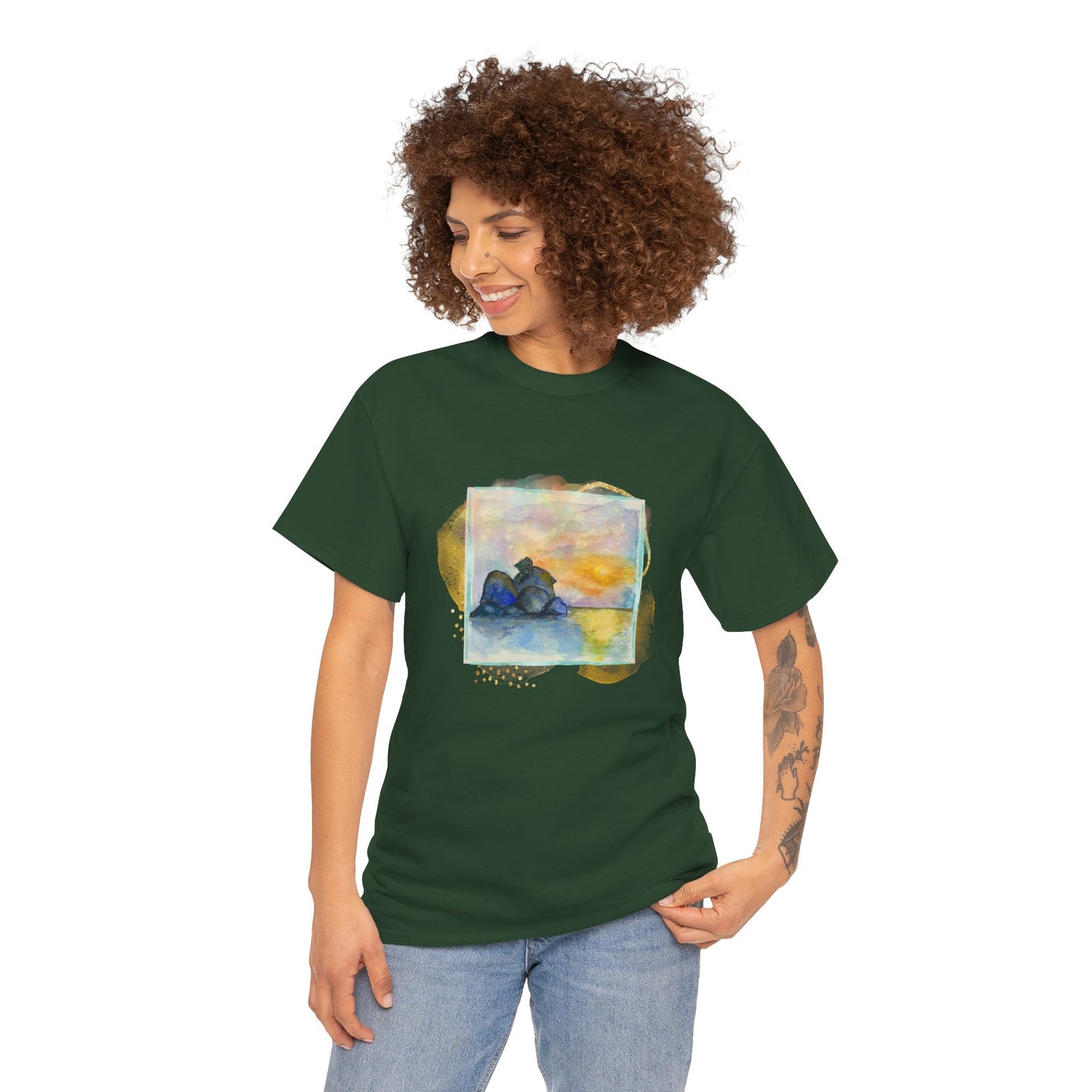 Sunset Dragon Unisex Tee, Unique Gift for Fantasy Lovers, Eco- Friendly Fashion