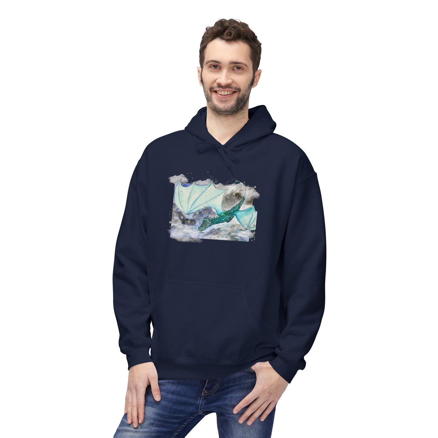 Cozy Dragon Fleece Hoodie - Perfect for Fans, Gift for Holidays, Casual Wear, Comfortable Outfit, Unique Dragon Design