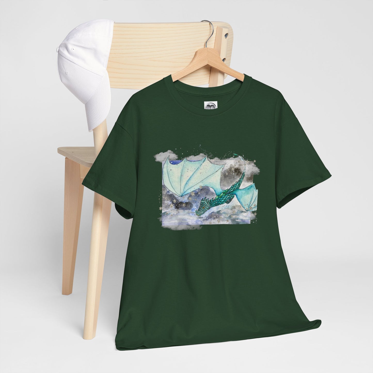 Dragon Flying through Storm Clouds Unisex Tee, Fantasy T-Shirt, Dragon Lover Gift, Eco-Friendly Apparel, Comfortable Casual Top, Unique Graphic Tee