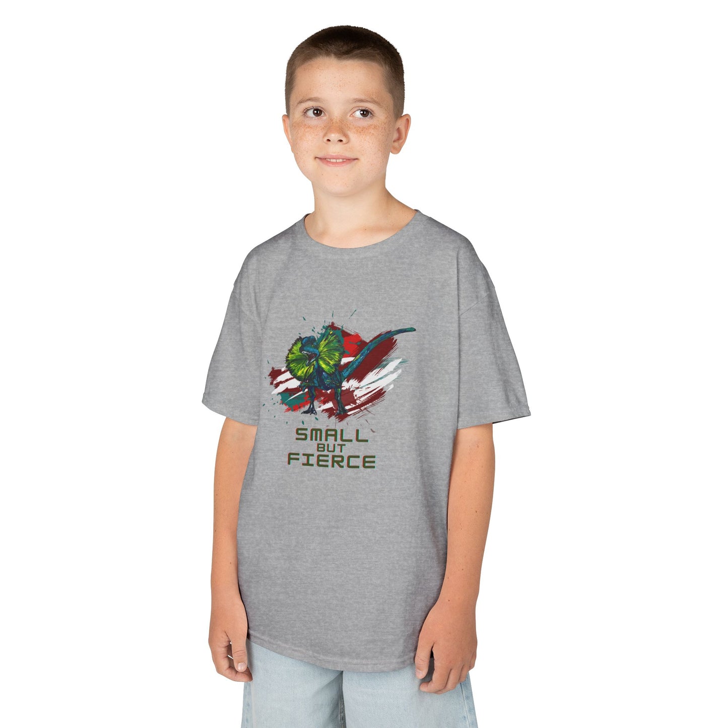 Small But Fierce Kids Dino Tee, Cute Graphic Shirt, Fun Kids Apparel, Gift for Children, Backyard Play, Everyday Wear, Birthday Gift