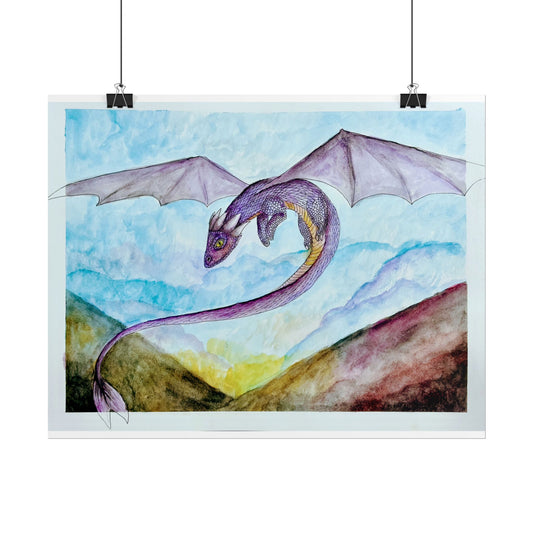 Mystical Dragon Art Print, Fantasy Wall Decor, Rolled Poster, Gift for Fantasy Lovers, Home Decoration, Art for Kids