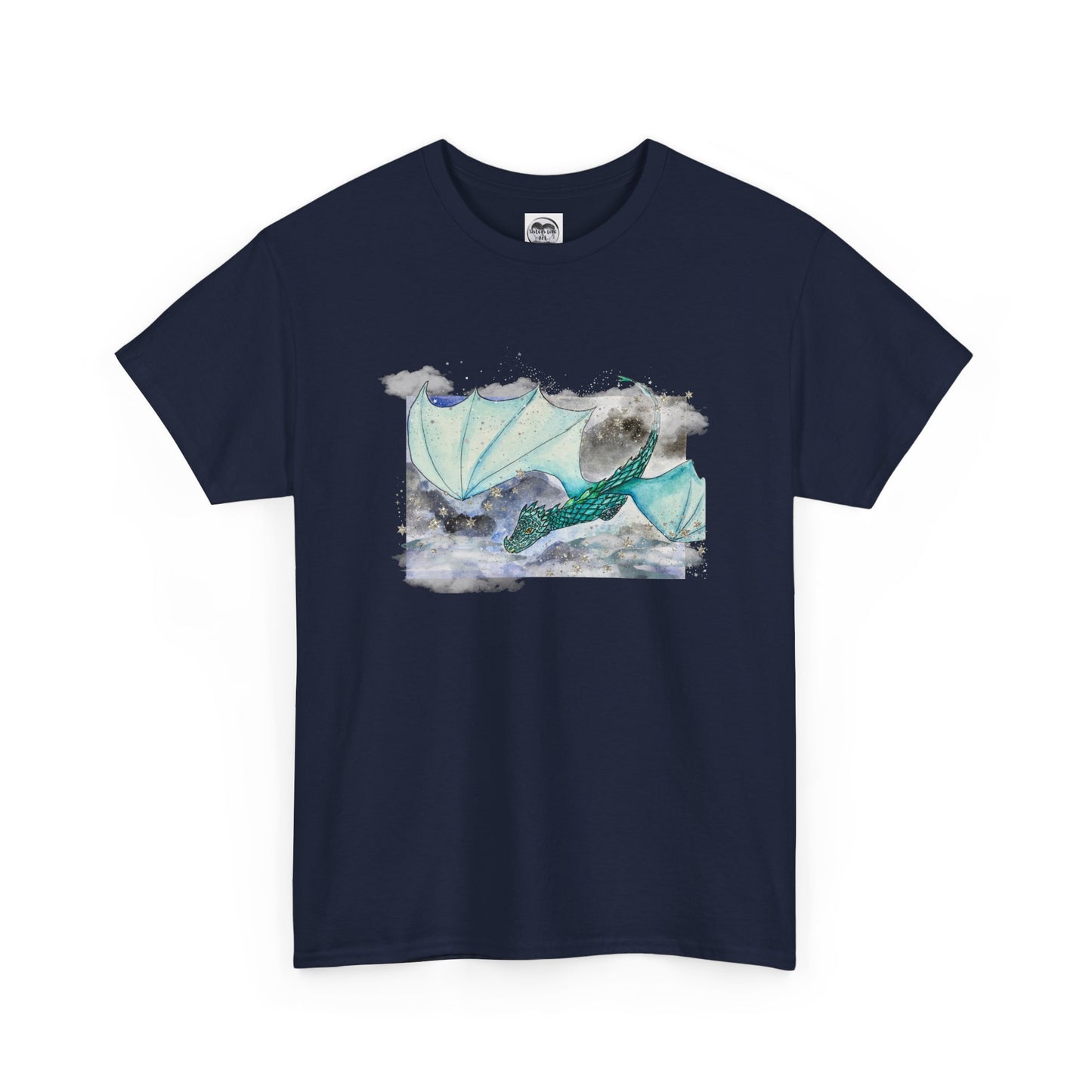 Dragon Flying through Storm Clouds Unisex Tee, Fantasy T-Shirt, Dragon Lover Gift, Eco-Friendly Apparel, Comfortable Casual Top, Unique Graphic Tee