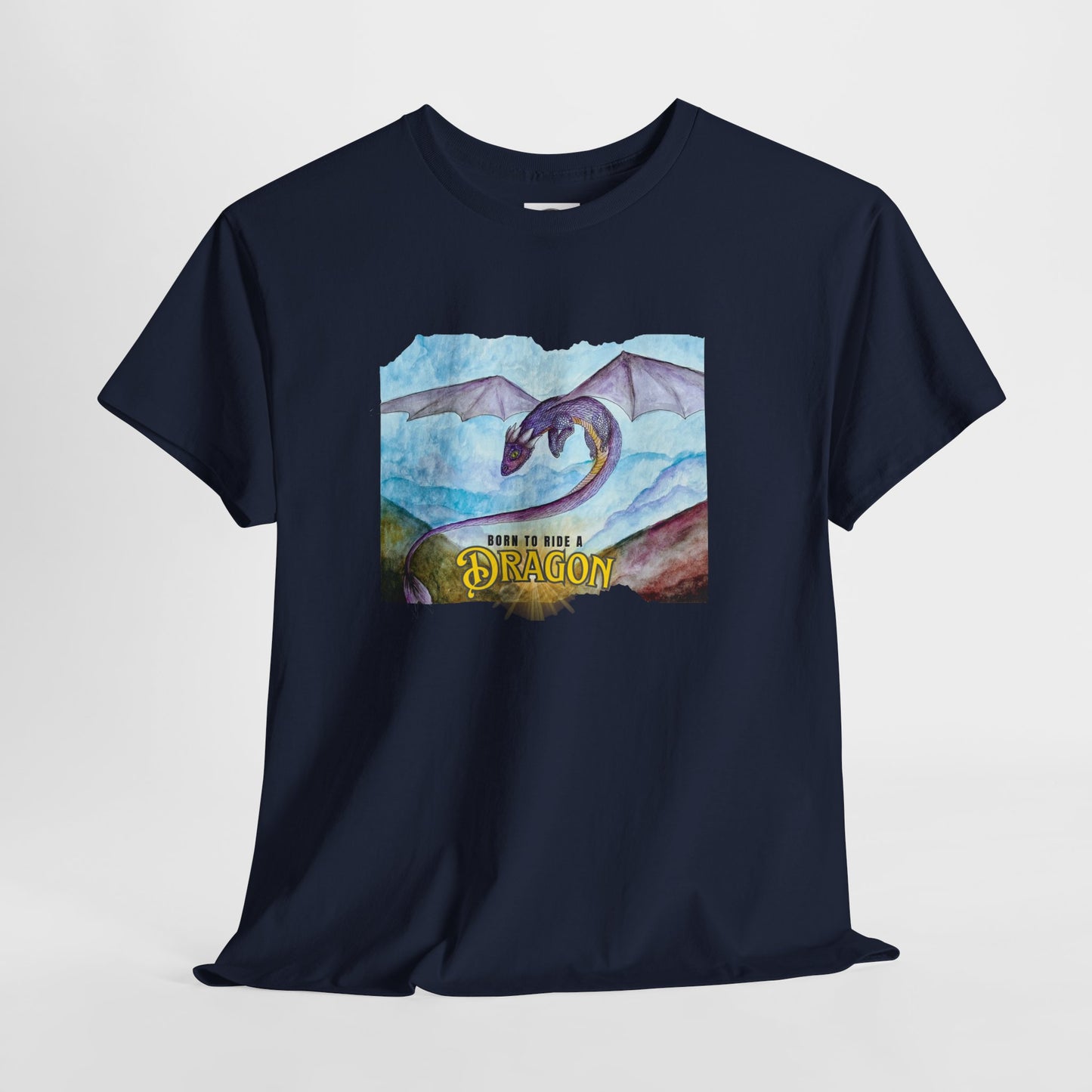 Dragon Graphic Unisex Heavy Cotton Tee, Fantasy T-Shirt, Gift for Dragon Lovers, Casual Wear, Birthday Gift, Geek Clothing