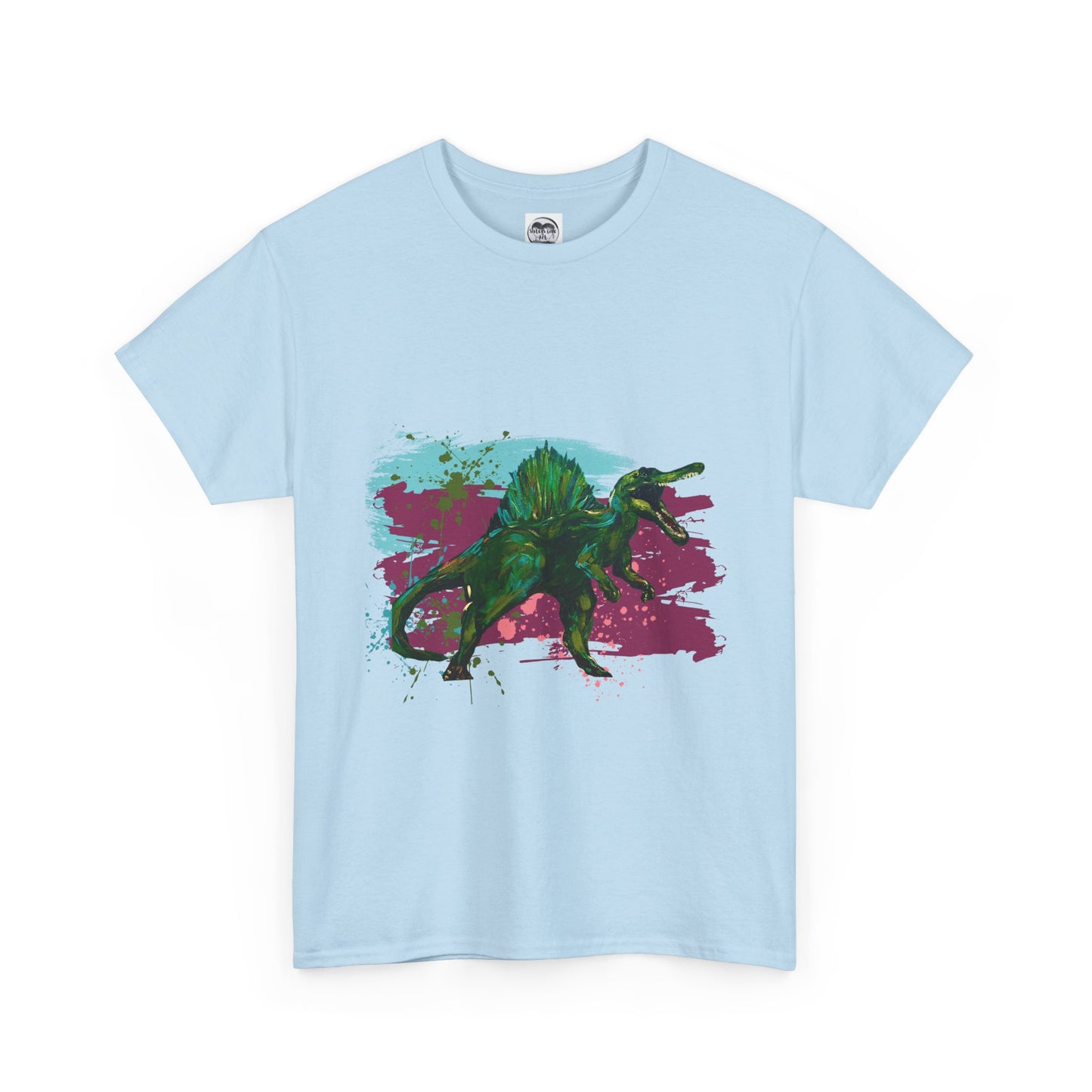 Vibrant Dinosaur Art Unisex Heavy Cotton Tee, Graphic Tee, Gift for Dinosaur Lovers, Casual Wear, Cool T-Shirt, Eco-Friendly Fashion
