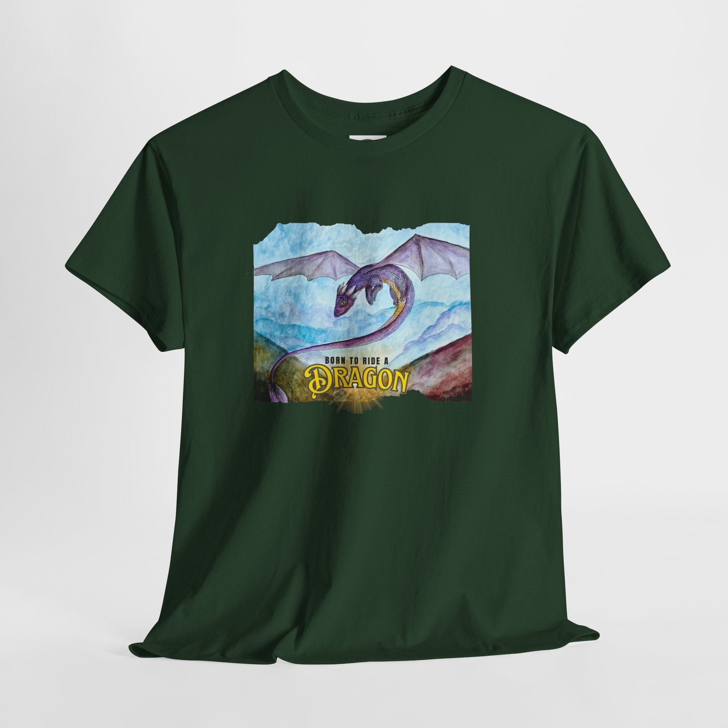 Dragon Graphic Unisex Heavy Cotton Tee, Fantasy T-Shirt, Gift for Dragon Lovers, Casual Wear, Birthday Gift, Geek Clothing