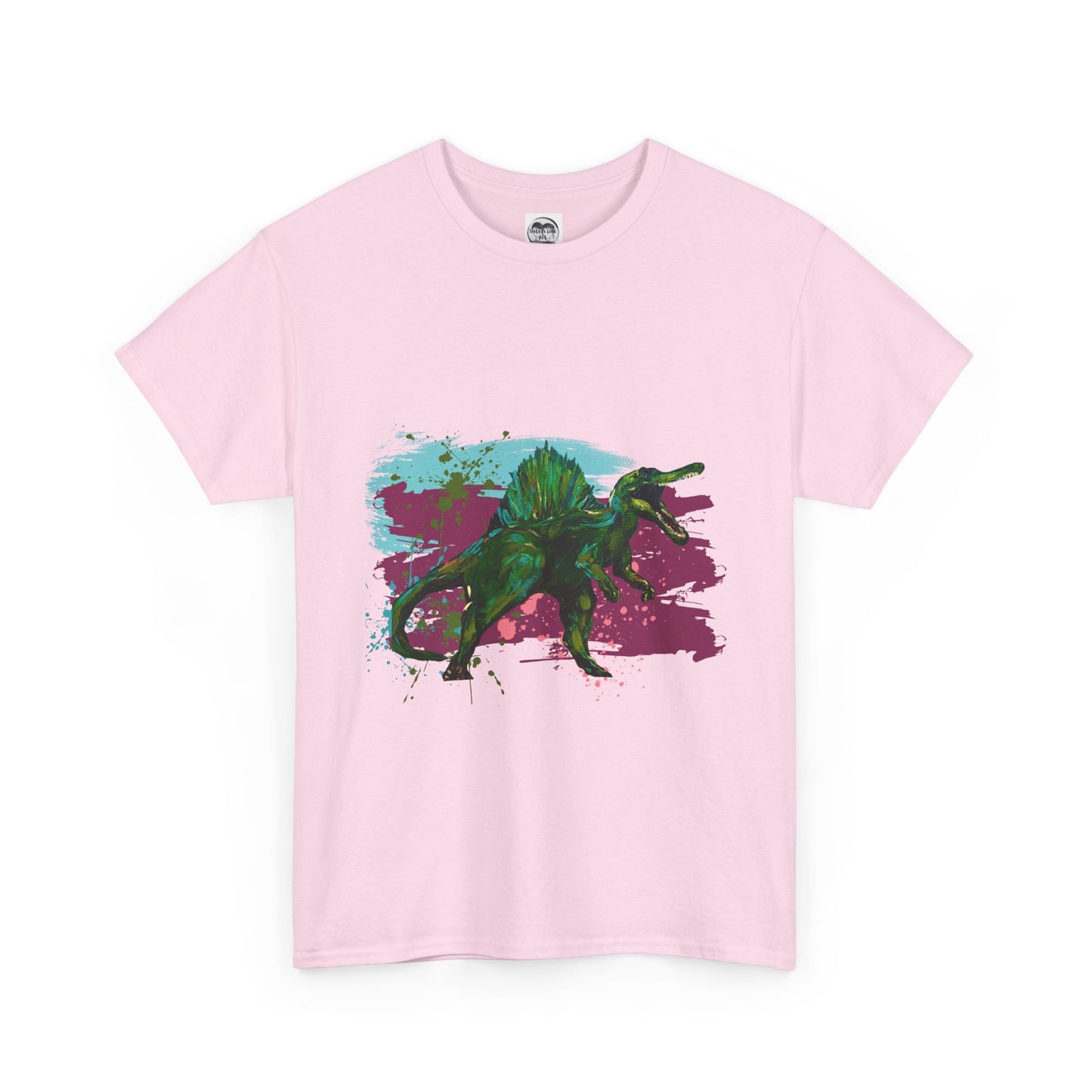 Vibrant Dinosaur Art Unisex Heavy Cotton Tee, Graphic Tee, Gift for Dinosaur Lovers, Casual Wear, Cool T-Shirt, Eco-Friendly Fashion