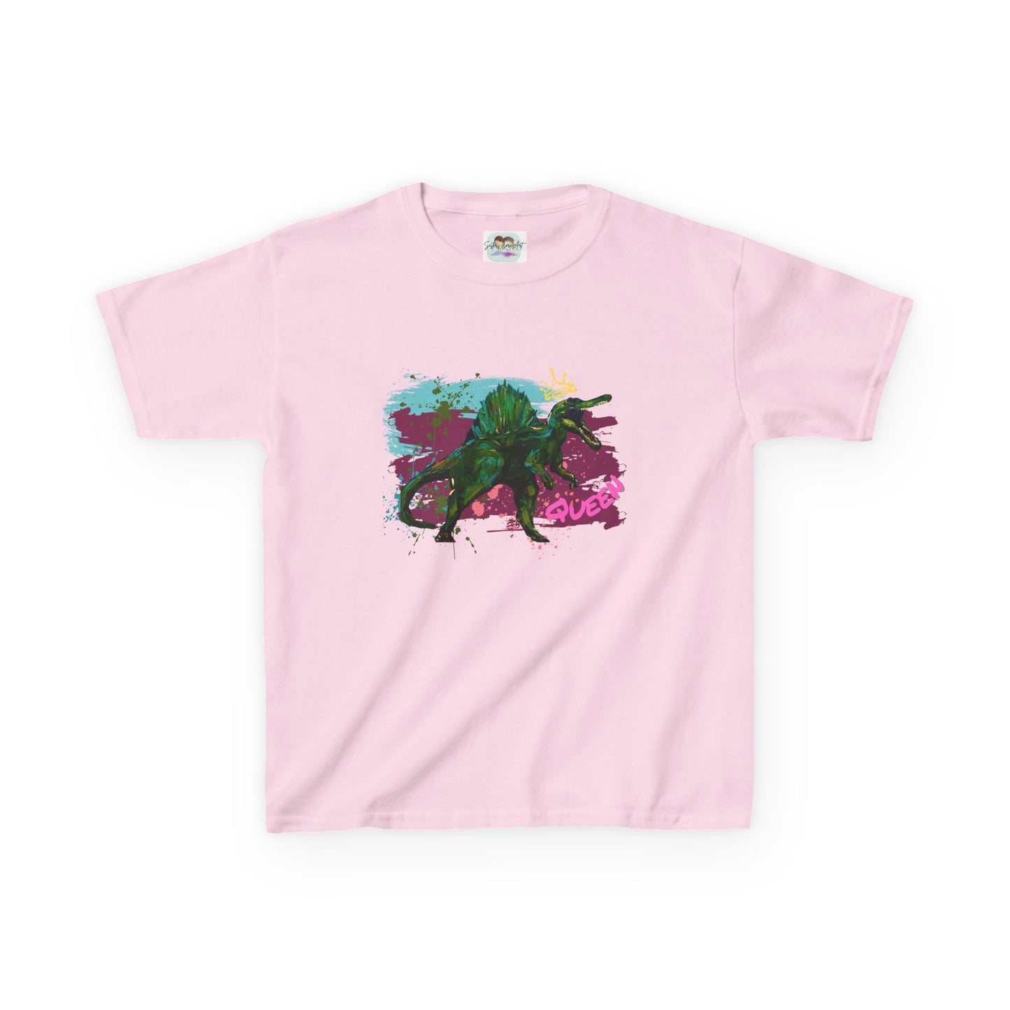 Kids Spinosaurus Queen of the Dinosaurs Graphic Tee, Fun Kids Shirt, Playful Dinosaur Art, Gift for Kids, Birthday Present