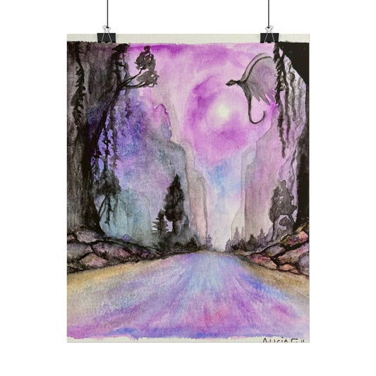 Dreamy Landscape Dragon Wall Art Print, Fantasy Decor, Home Aesthetic, Colorful Poster, Gift for Art Lovers, Dragon Artwork, Whimsical Art