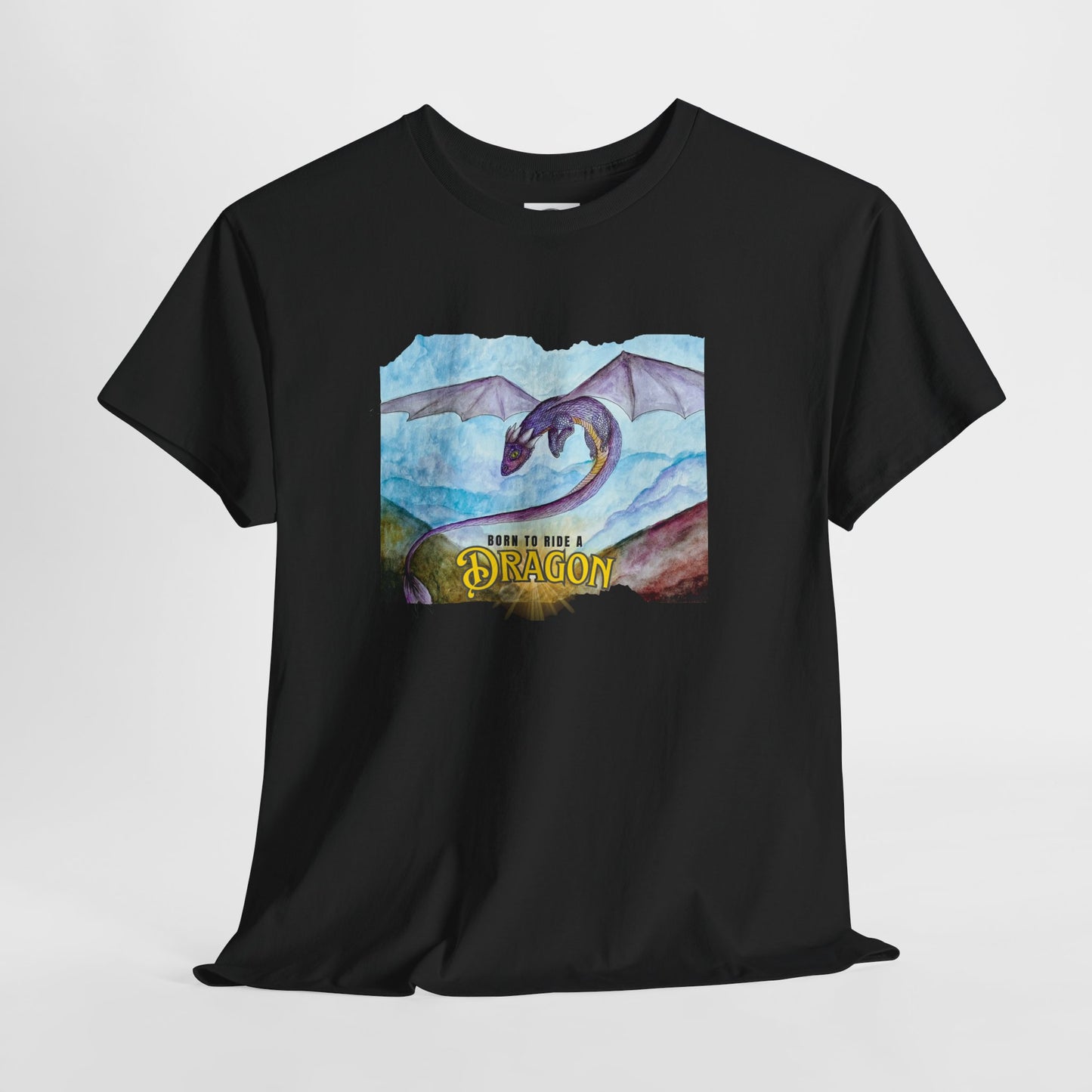 Dragon Graphic Unisex Heavy Cotton Tee, Fantasy T-Shirt, Gift for Dragon Lovers, Casual Wear, Birthday Gift, Geek Clothing