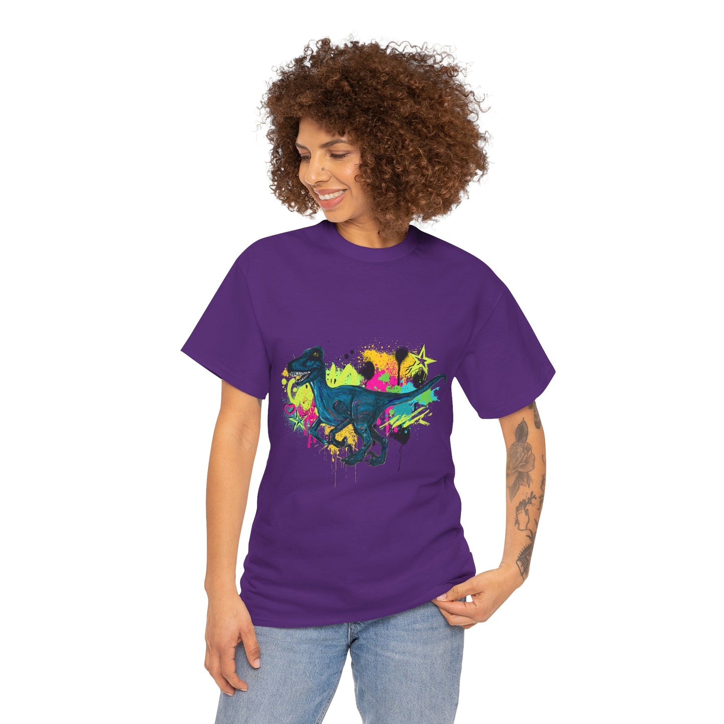 Dinosaur Art Unisex Heavy Cotton Tee | Perfect for Dinosaur Lovers, Fun Gift for Birthdays, Unique Fashion Statement