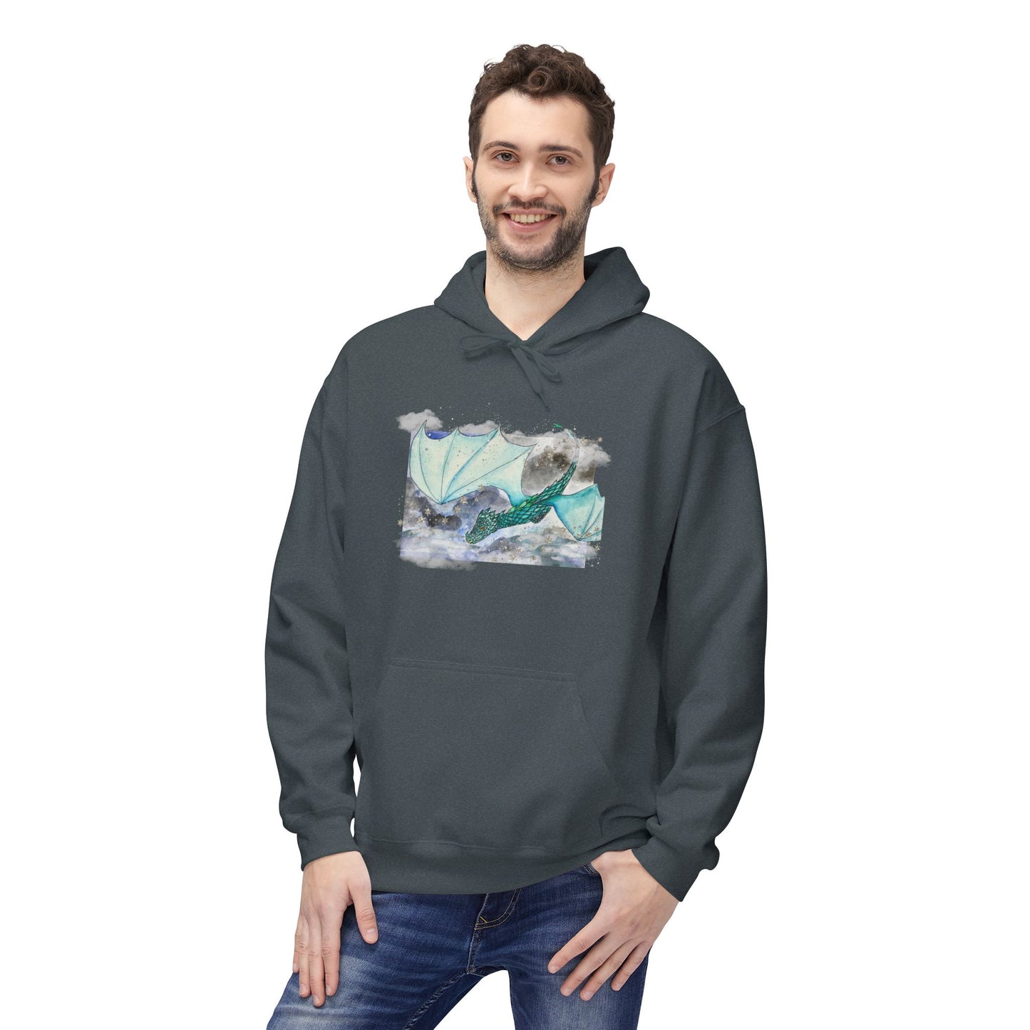 Cozy Dragon Fleece Hoodie - Perfect for Fans, Gift for Holidays, Casual Wear, Comfortable Outfit, Unique Dragon Design