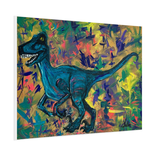 Dinosaur Art Rolled Poster | Colorful Wall Decor for Kids | Fun Gift for Birthdays and Playrooms | Unique Nursery Art