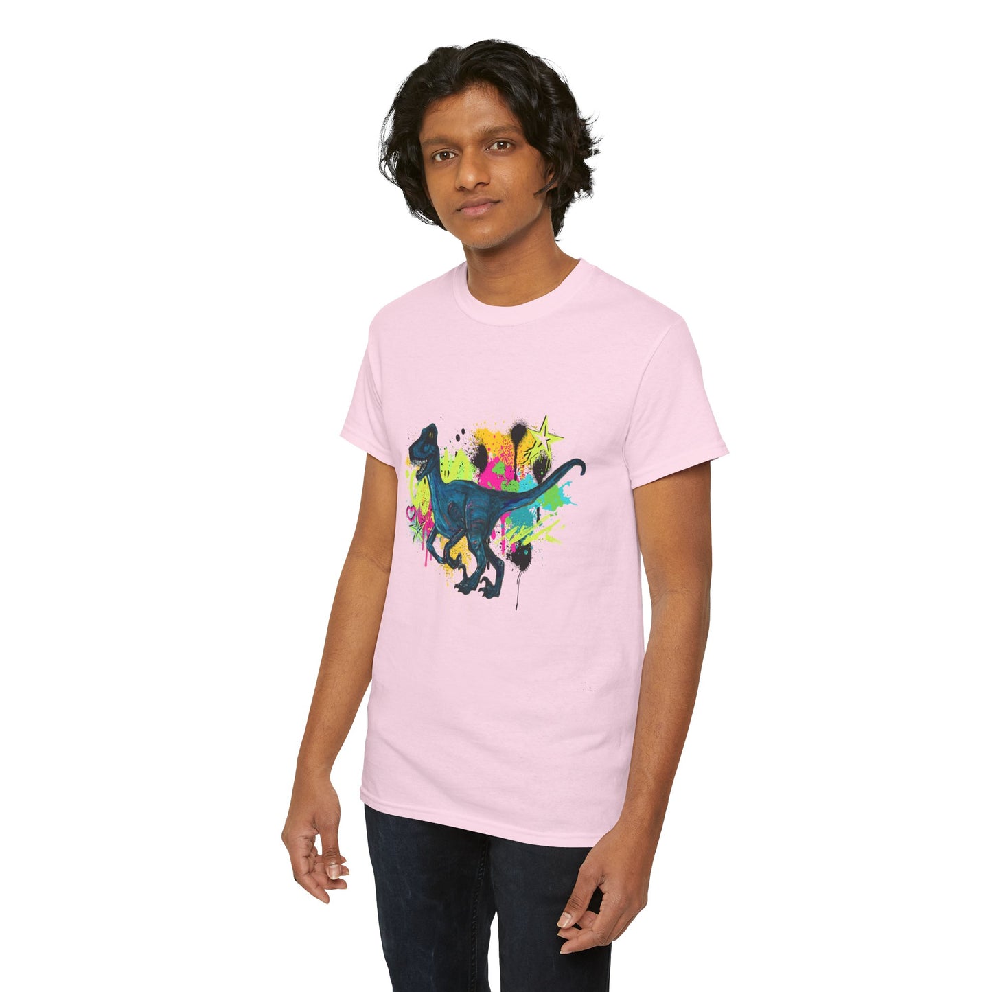 Dinosaur Art Raptor Unisex Heavy Cotton Tee | Perfect for Dinosaur Lovers