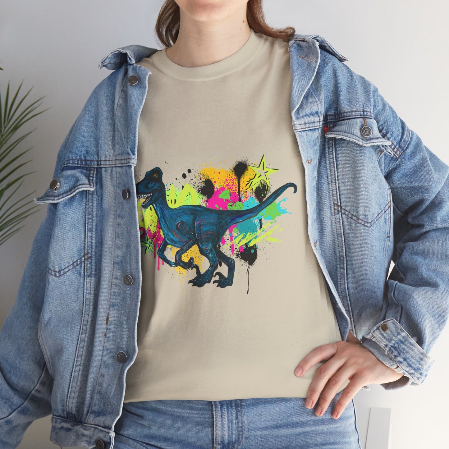 Dinosaur Art Unisex Heavy Cotton Tee | Perfect for Dinosaur Lovers, Fun Gift for Birthdays, Unique Fashion Statement