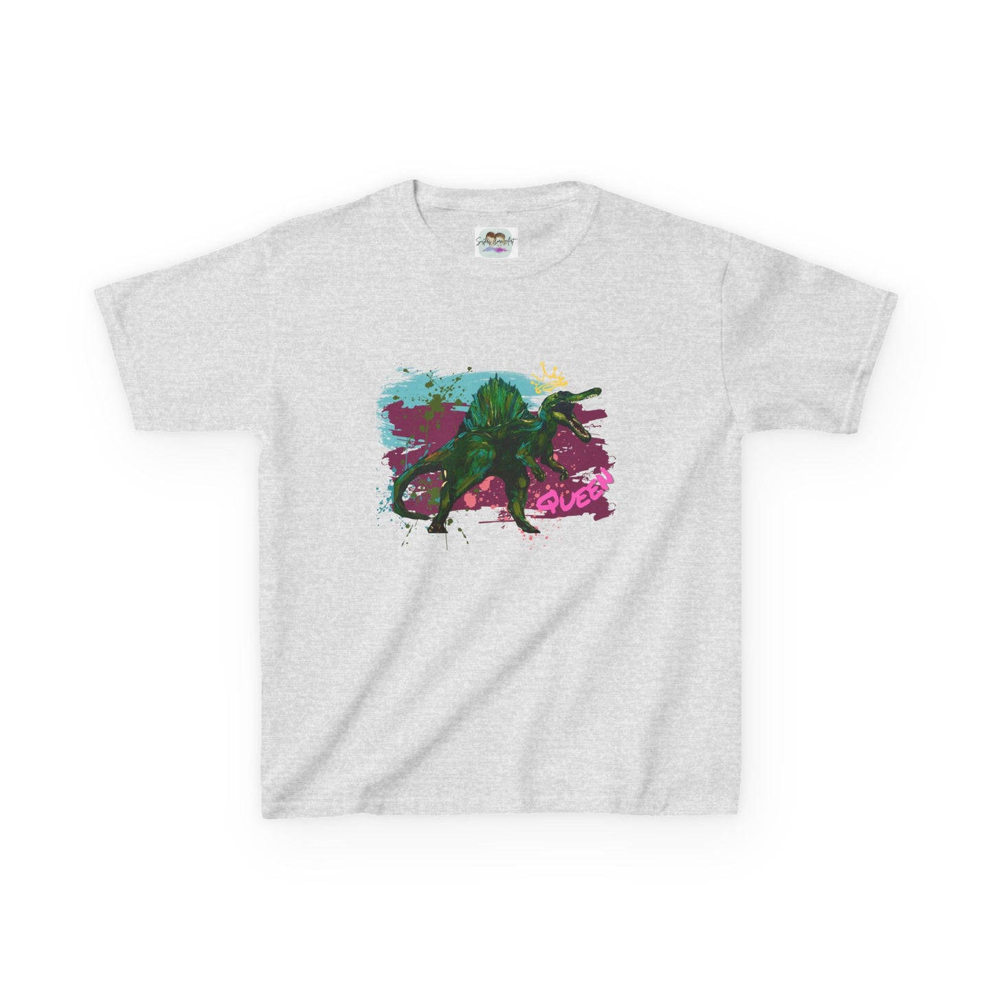 Kids Spinosaurus Queen of the Dinosaurs Graphic Tee, Fun Kids Shirt, Playful Dinosaur Art, Gift for Kids, Birthday Present