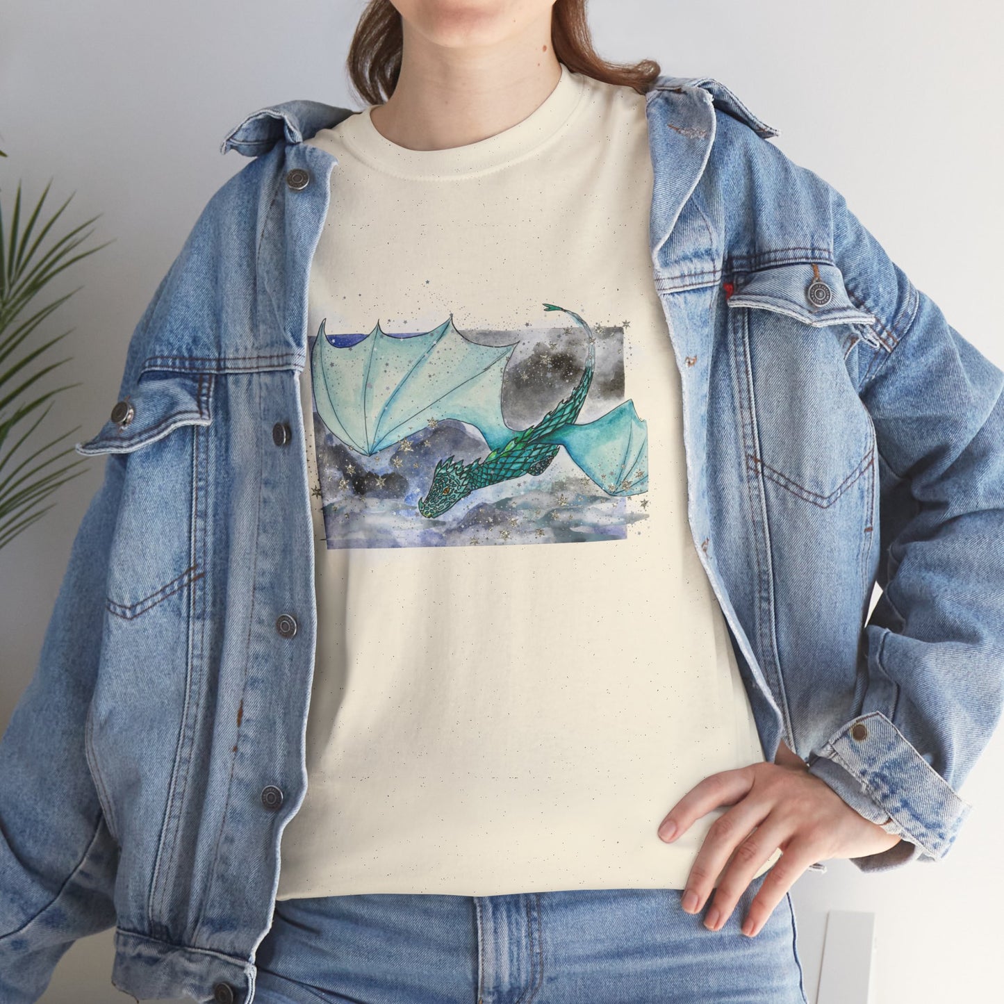 Dragon Flying through Storm Clouds Unisex Tee, Fantasy T-Shirt, Dragon Lover Gift, Eco-Friendly Apparel, Comfortable Casual Top, Unique Graphic Tee