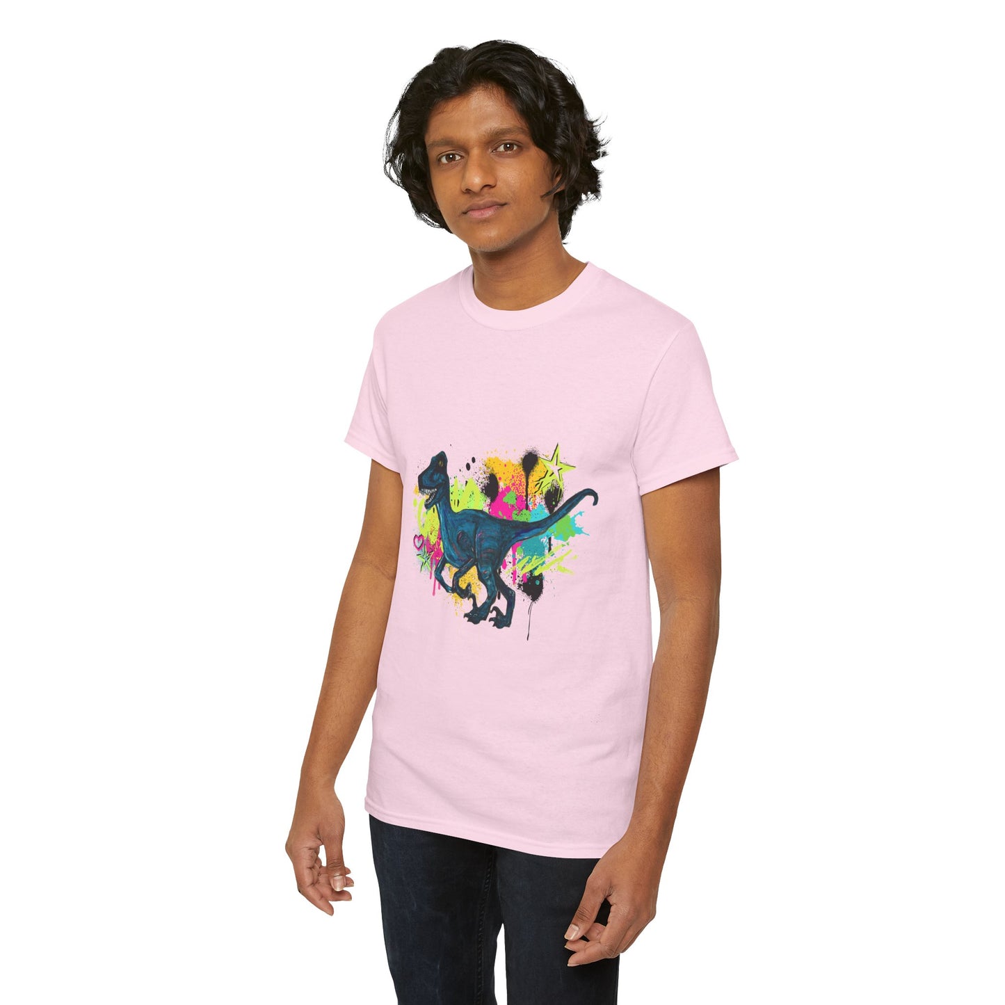 Dinosaur Art Unisex Heavy Cotton Tee | Perfect for Dinosaur Lovers, Fun Gift for Birthdays, Unique Fashion Statement