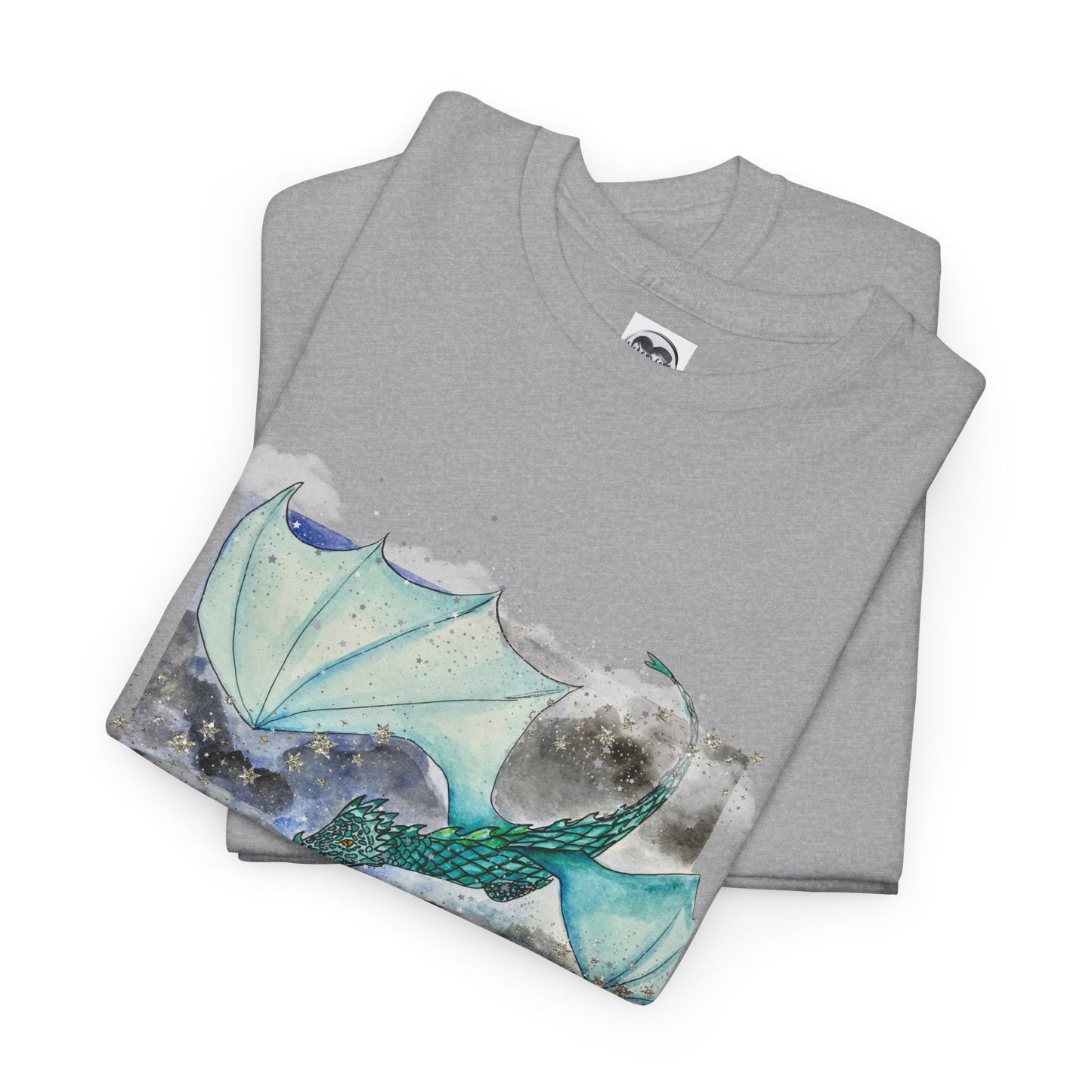 Dragon Flying through Storm Clouds Unisex Tee, Fantasy T-Shirt, Dragon Lover Gift, Eco-Friendly Apparel, Comfortable Casual Top, Unique Graphic Tee