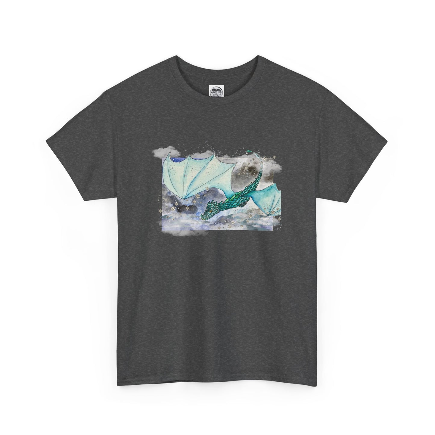 Dragon Flying through Storm Clouds Unisex Tee, Fantasy T-Shirt, Dragon Lover Gift, Eco-Friendly Apparel, Comfortable Casual Top, Unique Graphic Tee