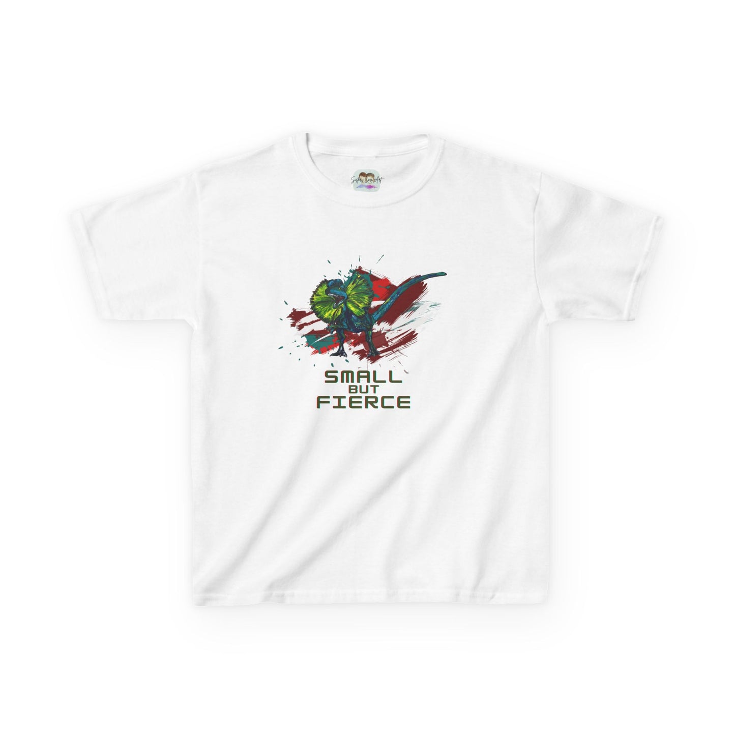 Small But Fierce Kids Dino Tee, Cute Graphic Shirt, Fun Kids Apparel, Gift for Children, Backyard Play, Everyday Wear, Birthday Gift