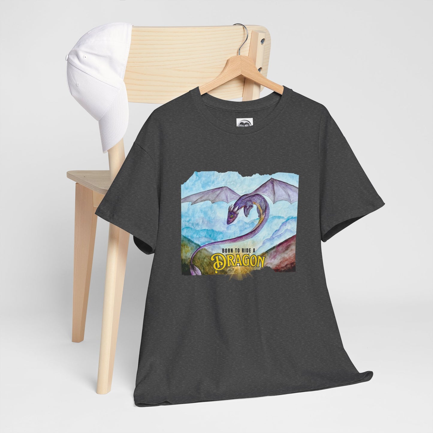 Dragon Graphic Unisex Heavy Cotton Tee, Fantasy T-Shirt, Gift for Dragon Lovers, Casual Wear, Birthday Gift, Geek Clothing