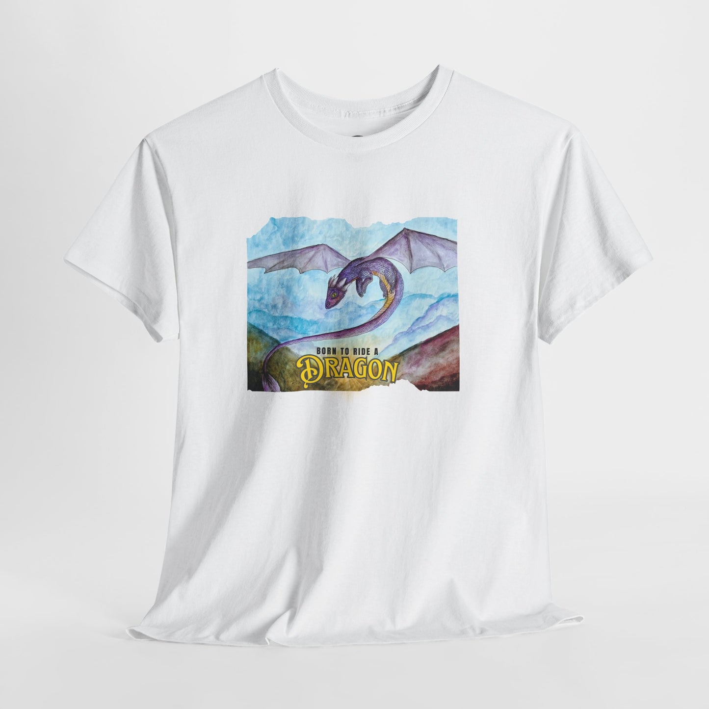 Dragon Graphic Unisex Heavy Cotton Tee, Fantasy T-Shirt, Gift for Dragon Lovers, Casual Wear, Birthday Gift, Geek Clothing