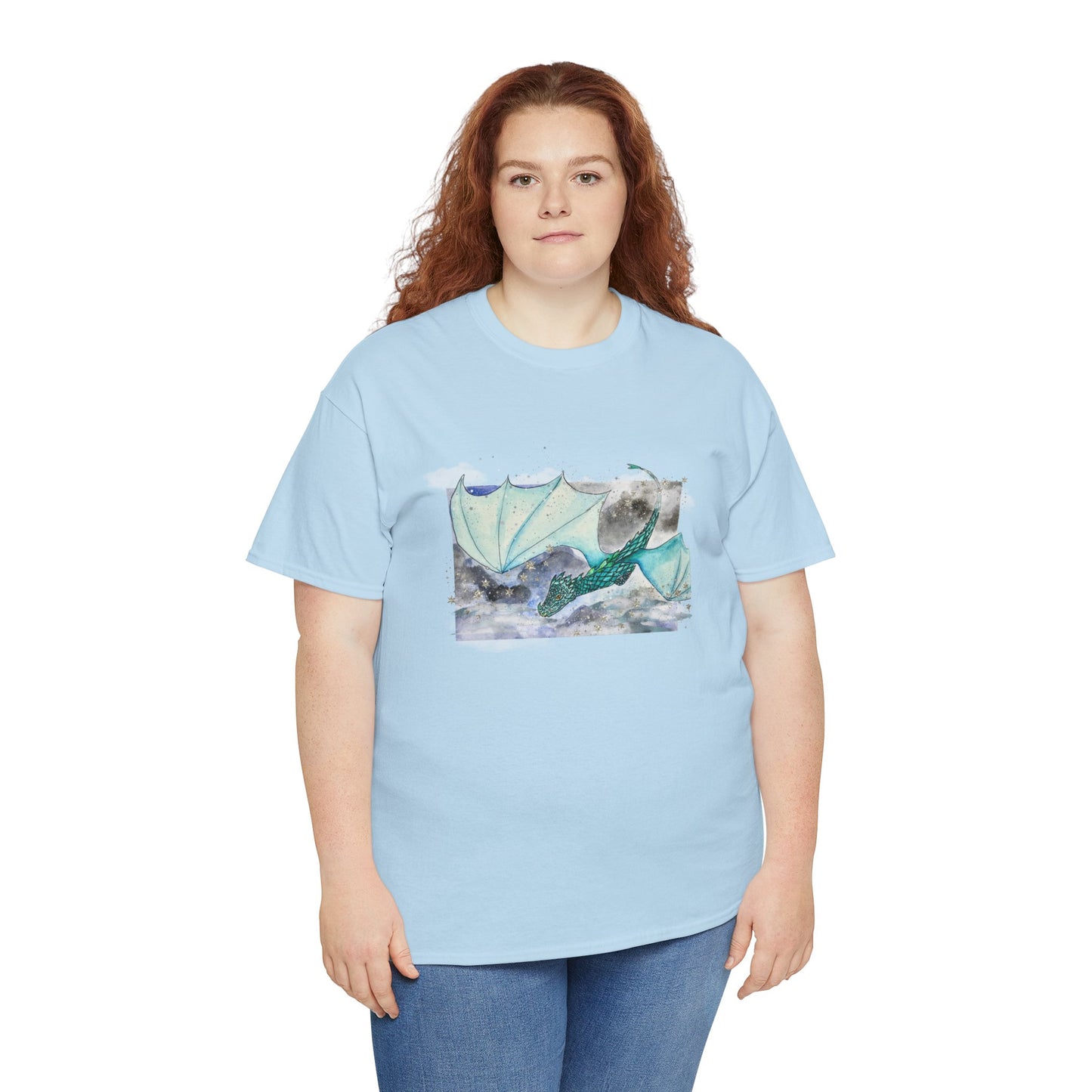 Dragon Flying through Storm Clouds Unisex Tee, Fantasy T-Shirt, Dragon Lover Gift, Eco-Friendly Apparel, Comfortable Casual Top, Unique Graphic Tee