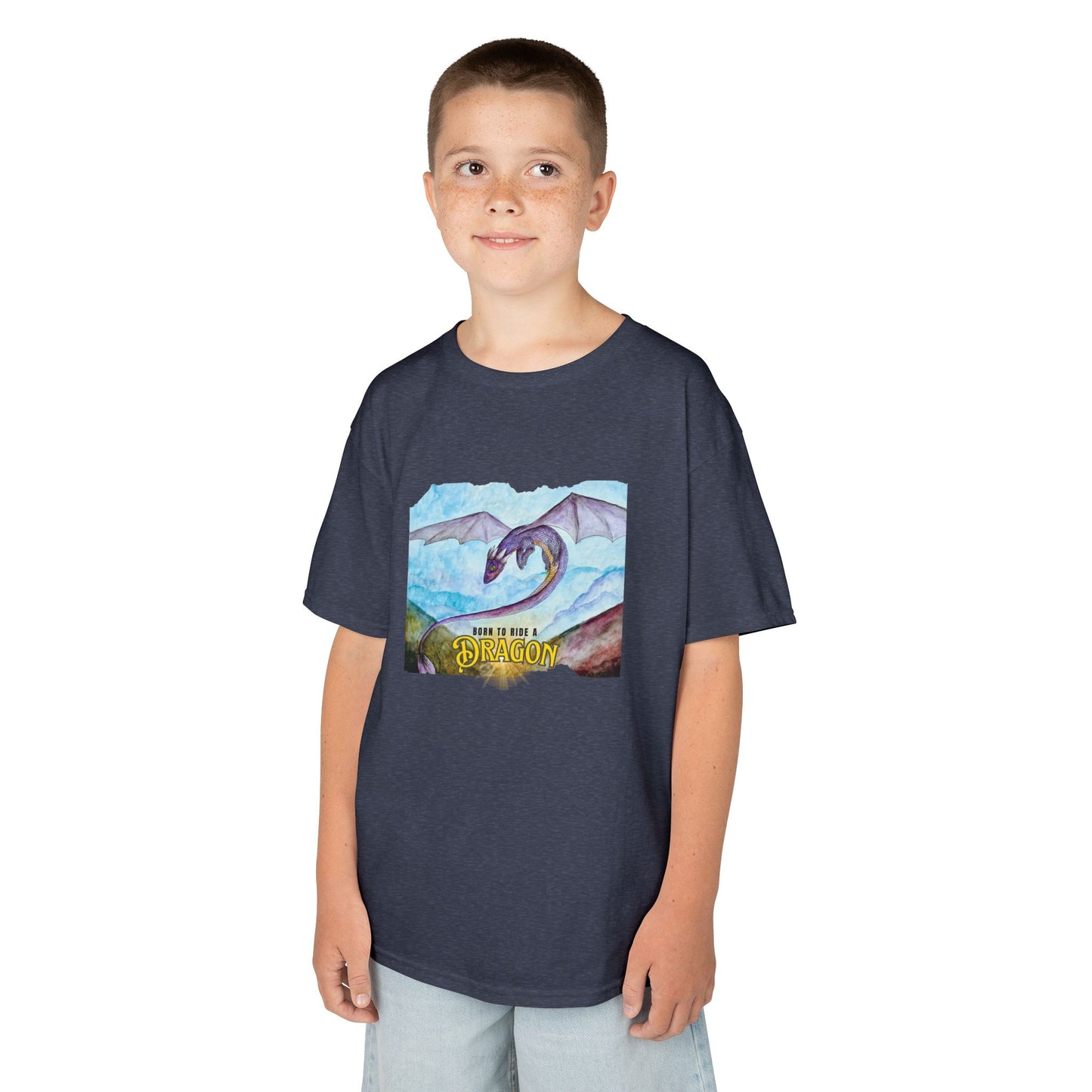 Fantasy Dragon Kids Tee, Born to Ride a Dragon Kids Shirt, Dragon Lover Gift, Children's Apparel, Unique Tee for Boys and Girls