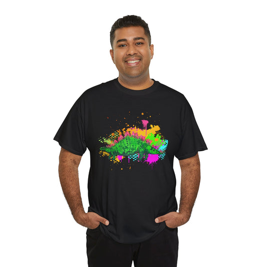 Stegosaurs Colorful Artist Unisex Heavy Cotton Graphic Tee