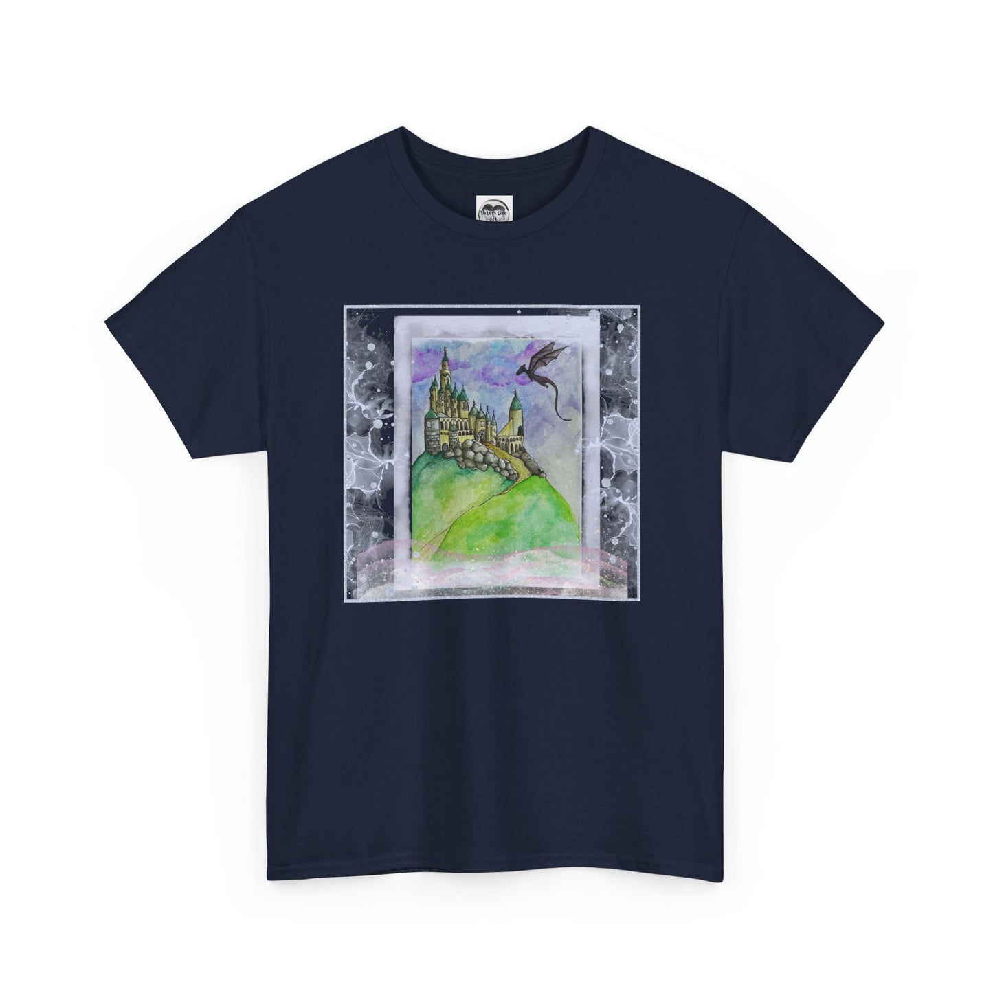 Dragon Castle Tee, Fantasy T-Shirt, Unisex Graphic Tee, Whimsical Apparel, Gift for Dreamers, Unique Artwork Shirt