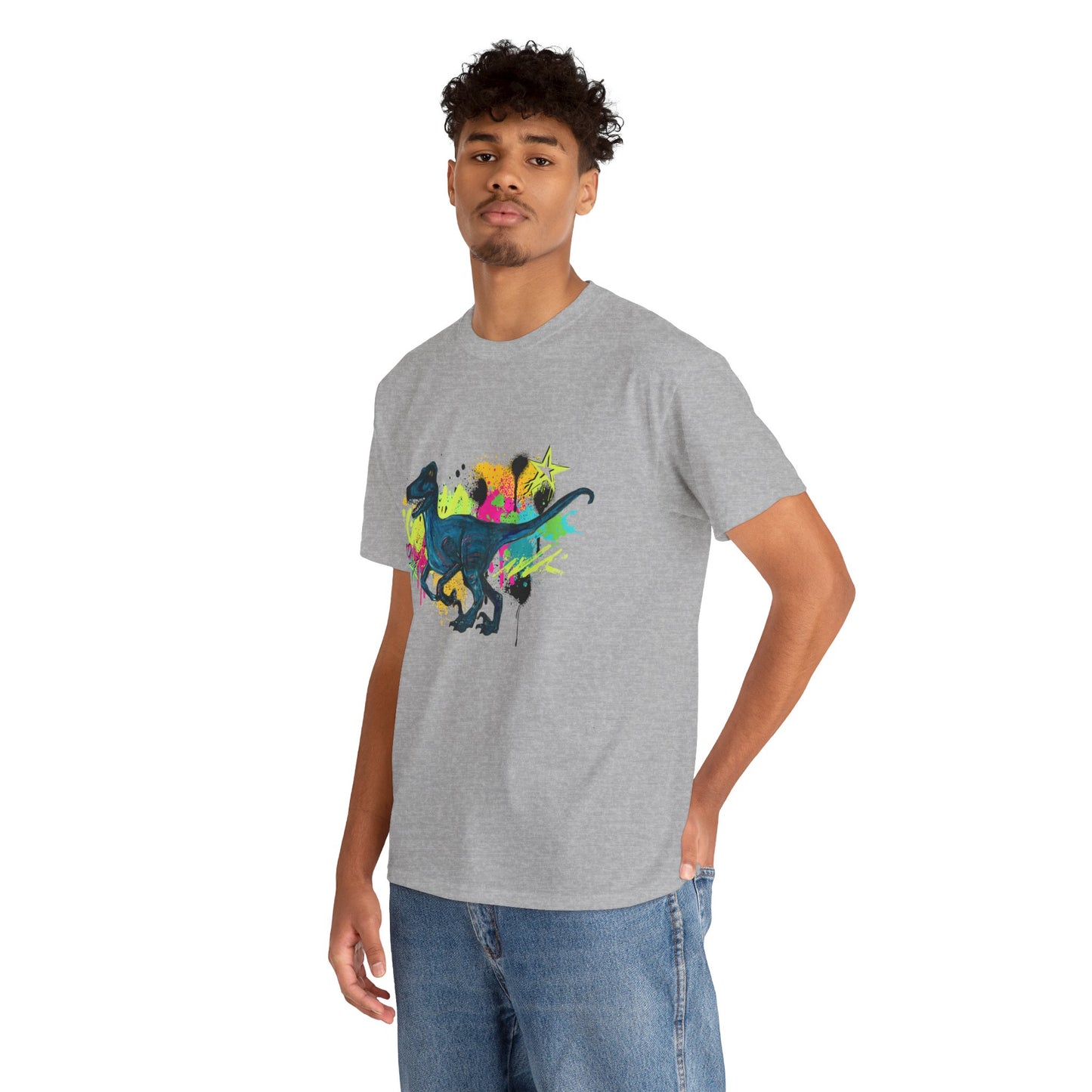 Dinosaur Art Raptor Unisex Heavy Cotton Tee | Perfect for Dinosaur Lovers