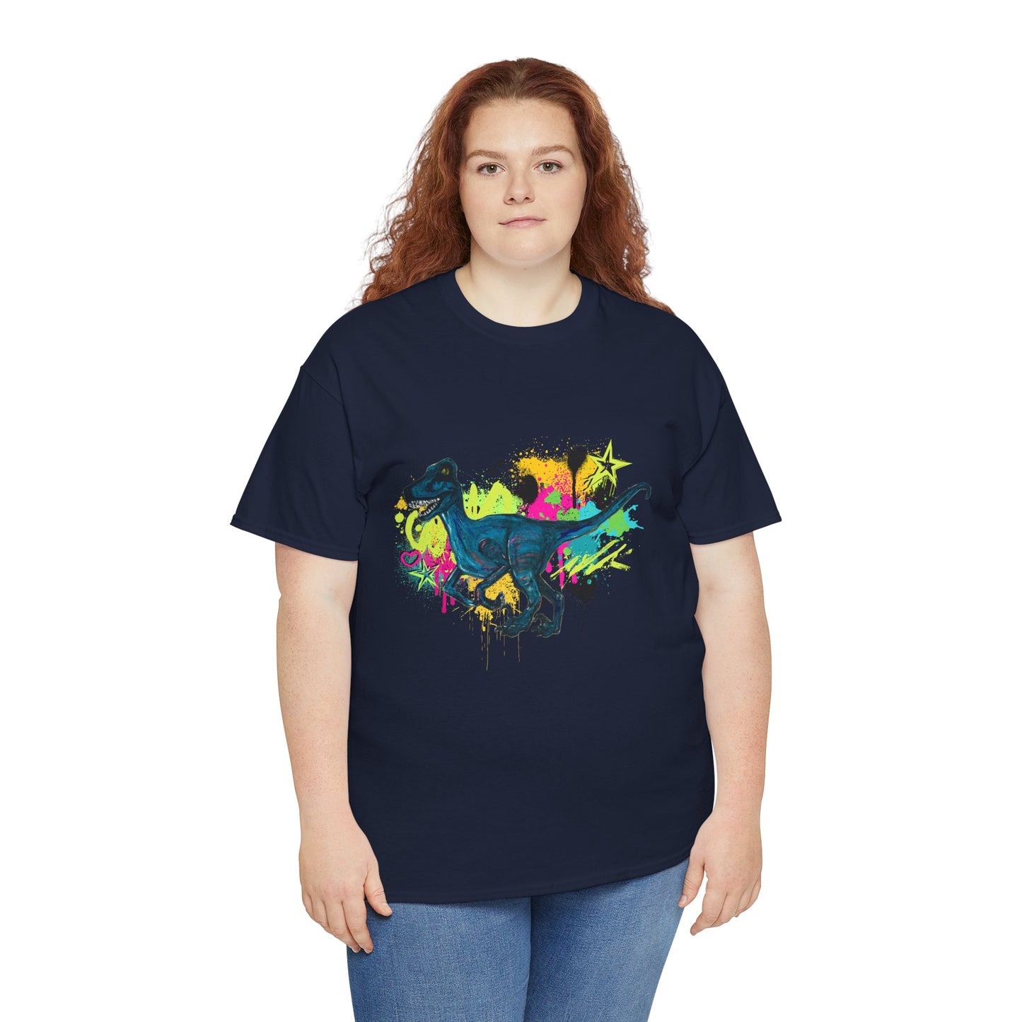 Dinosaur Art Raptor Unisex Heavy Cotton Tee | Perfect for Dinosaur Lovers