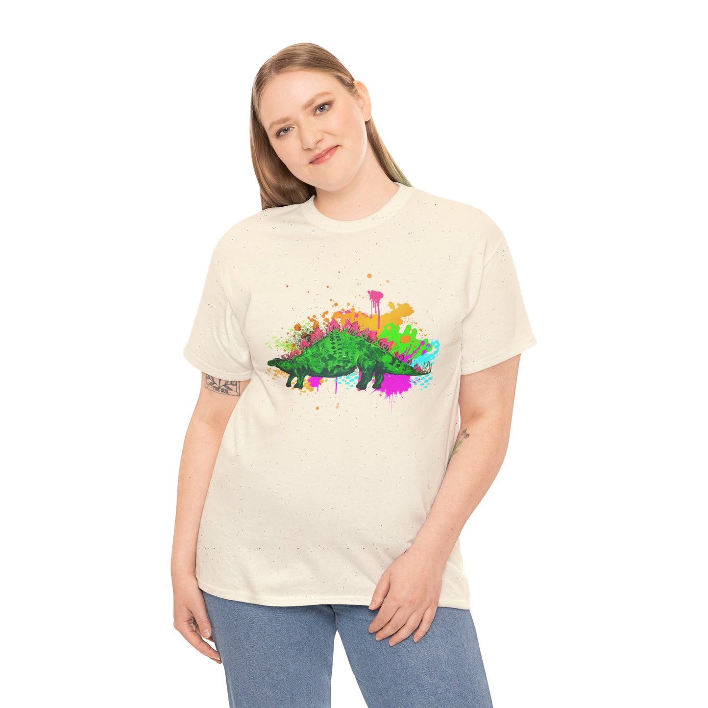 Stegosaurs Colorful Artist Unisex Heavy Cotton Graphic Tee