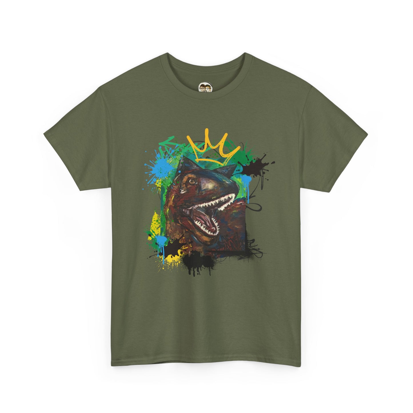 Dinosaur Graphic Tee, Unisex Heavy Cotton T-Shirt, Fun Art Tee, Casual Wear, Gift for Dino Lovers, Summer Style