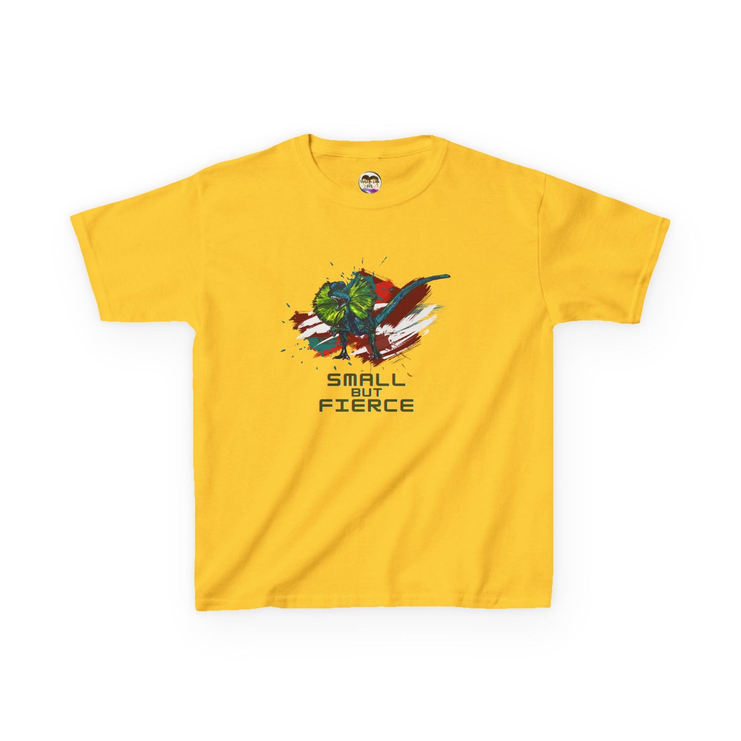 Small But Fierce Kids Dino Tee, Cute Graphic Shirt, Fun Kids Apparel, Gift for Children, Backyard Play, Everyday Wear, Birthday Gift