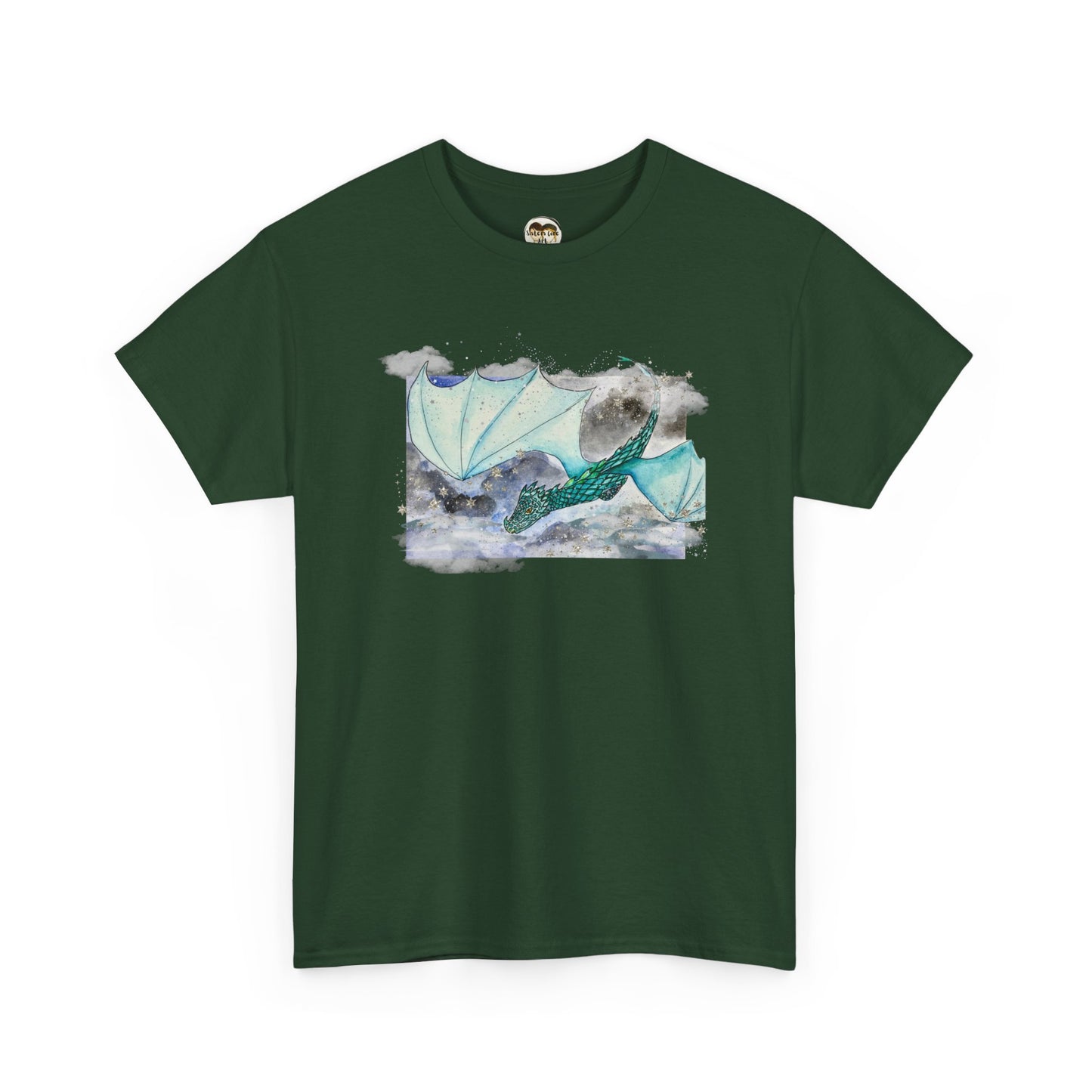 Dragon Flying through Storm Clouds Unisex Tee, Fantasy T-Shirt, Dragon Lover Gift, Eco-Friendly Apparel, Comfortable Casual Top, Unique Graphic Tee