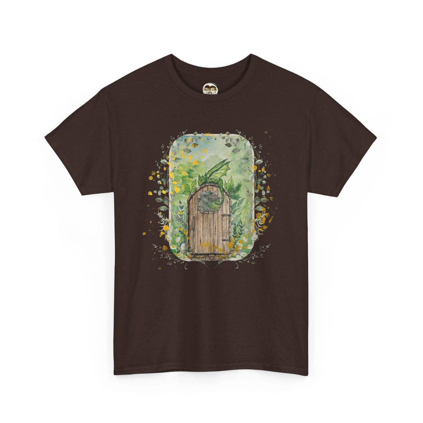 Dragon Guarding the Garden Gate Tee, Perfect Gift for Dragon Lover, Fall Style T-shirt, Fantasy Gift, Eco-Friendly Style