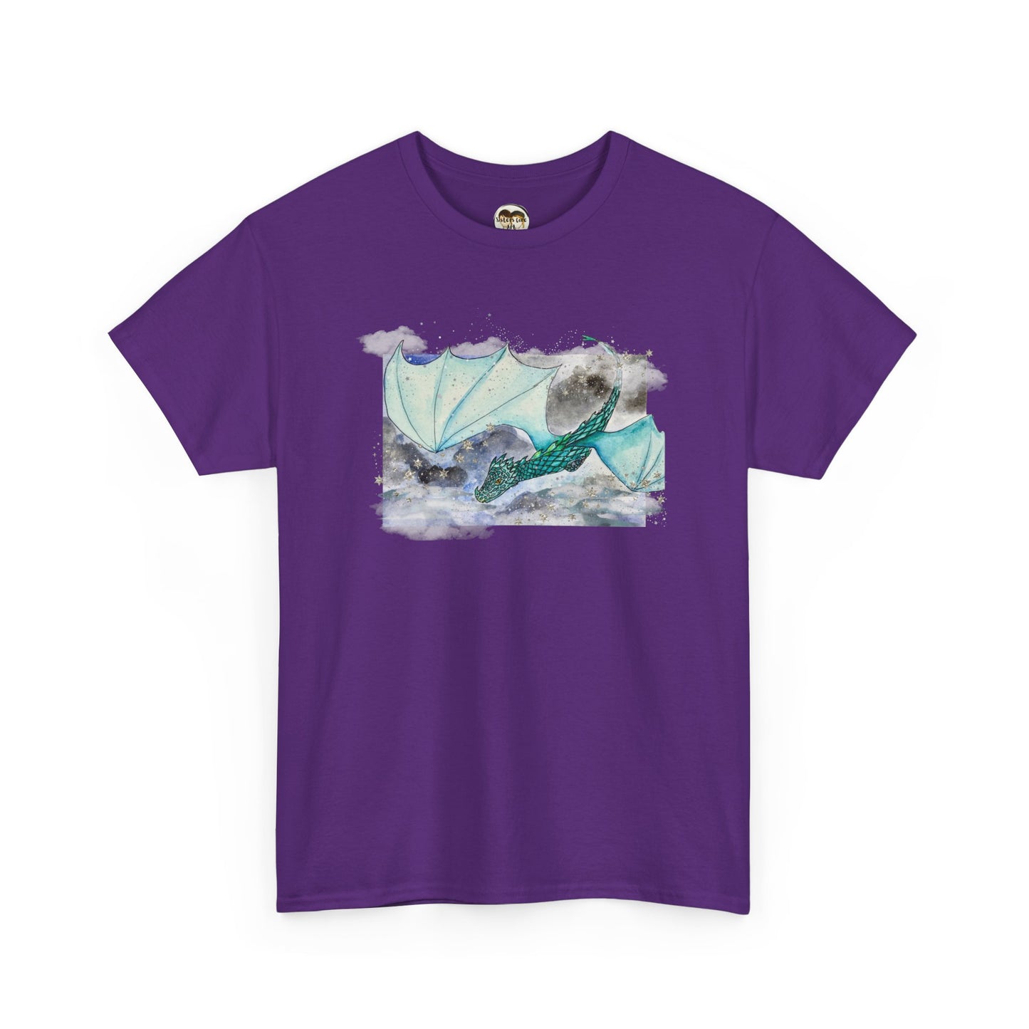 Dragon Flying through Storm Clouds Unisex Tee, Fantasy T-Shirt, Dragon Lover Gift, Eco-Friendly Apparel, Comfortable Casual Top, Unique Graphic Tee