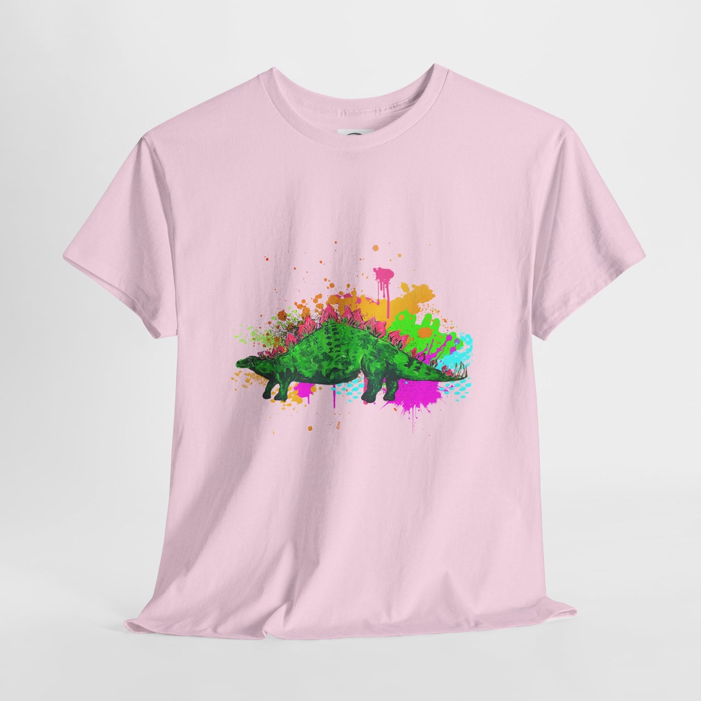 Colorful Dinosaur Unisex Heavy Cotton Tee, Fun Graphic Tee, Dino Lovers Gift, Eco-friendly Fashion, Casual Wear