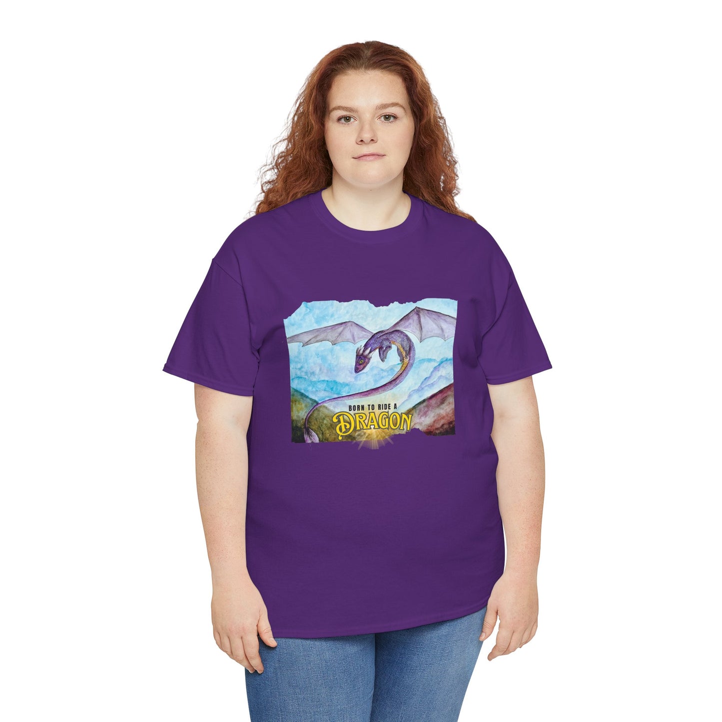 Dragon Graphic Unisex Heavy Cotton Tee, Fantasy T-Shirt, Gift for Dragon Lovers, Casual Wear, Birthday Gift, Geek Clothing