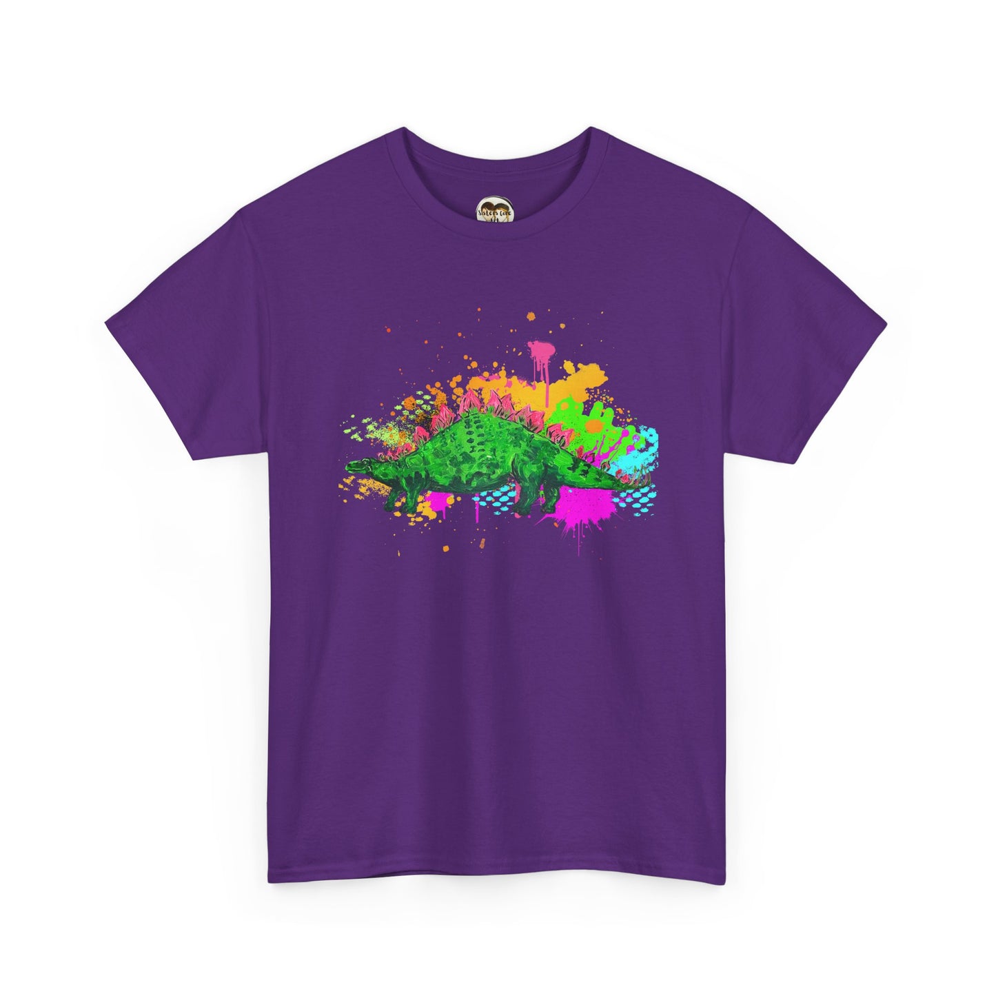 Stegosaurs Colorful Artist Unisex Heavy Cotton Graphic Tee