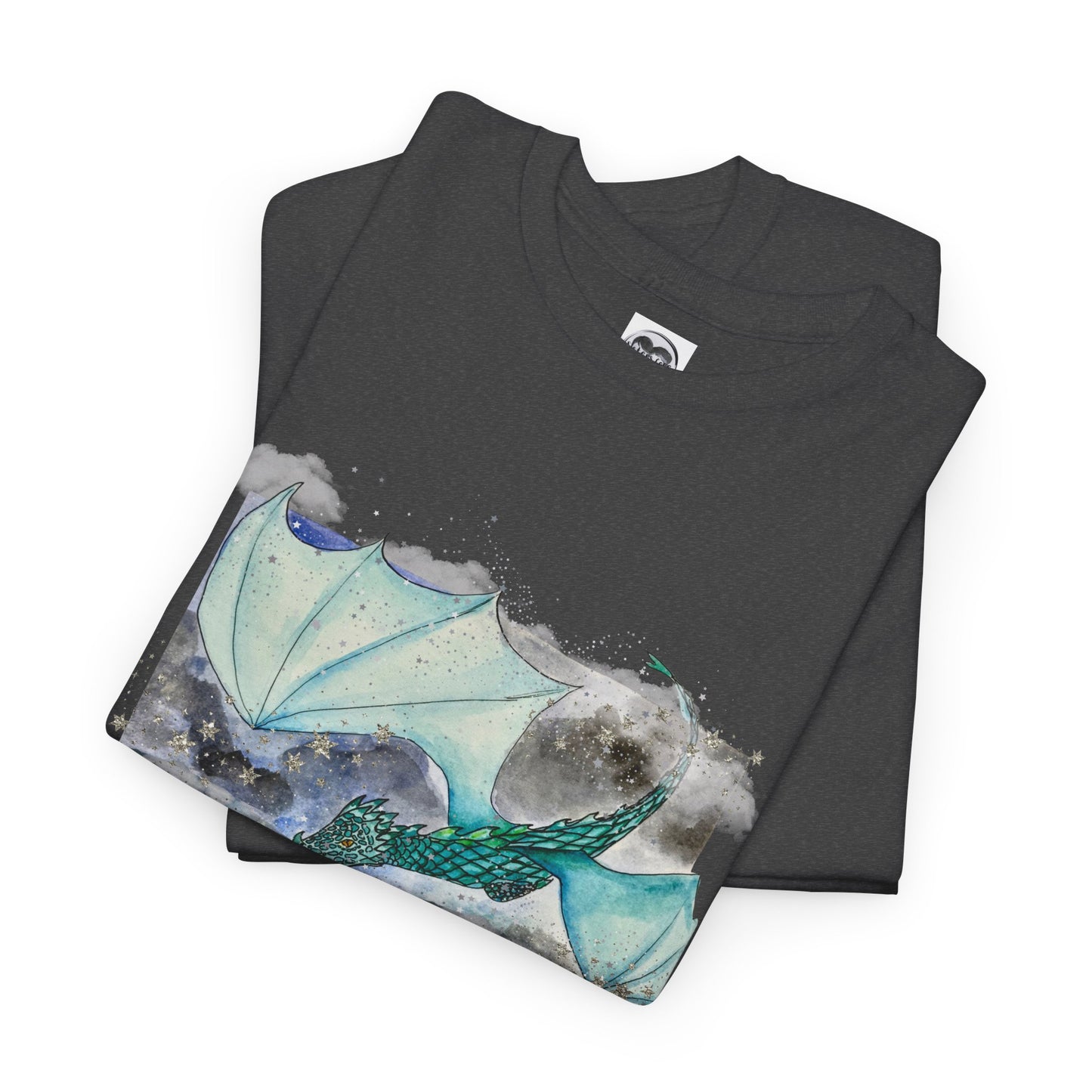 Dragon Flying through Storm Clouds Unisex Tee, Fantasy T-Shirt, Dragon Lover Gift, Eco-Friendly Apparel, Comfortable Casual Top, Unique Graphic Tee