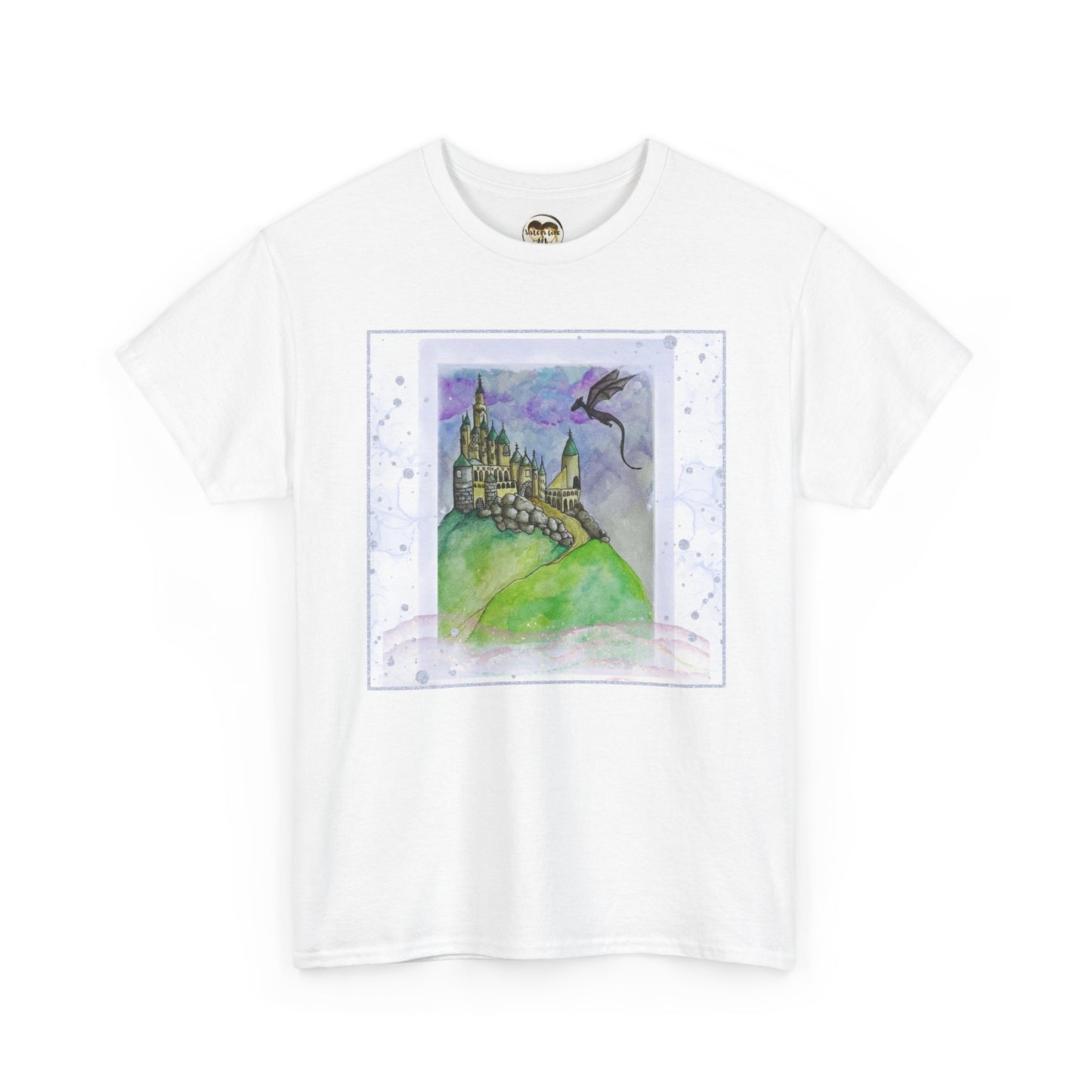 Dragon Castle Tee, Fantasy T-Shirt, Unisex Graphic Tee, Whimsical Apparel, Gift for Dreamers, Unique Artwork Shirt