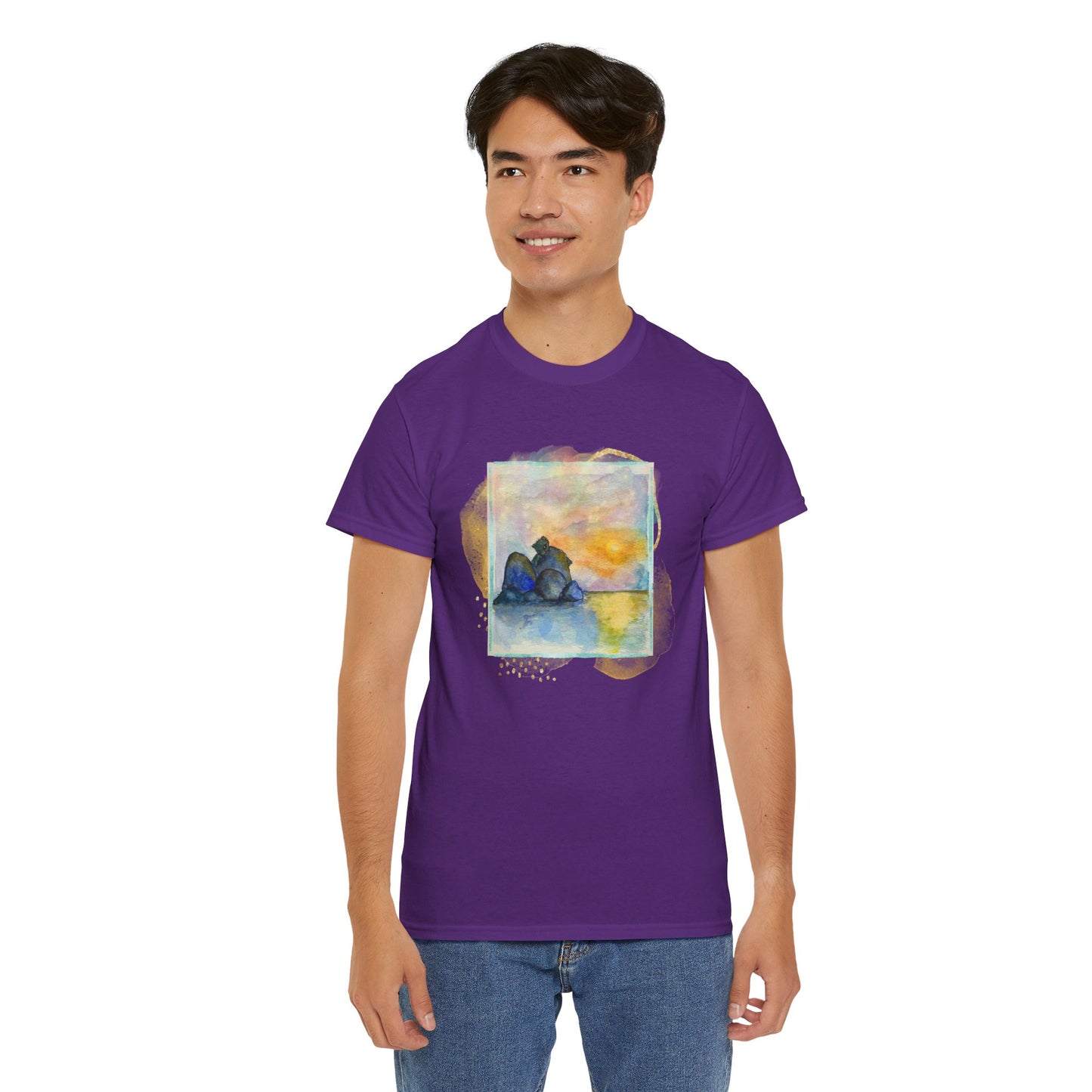 Sunset Dragon Unisex Tee, Unique Gift for Fantasy Lovers, Eco- Friendly Fashion