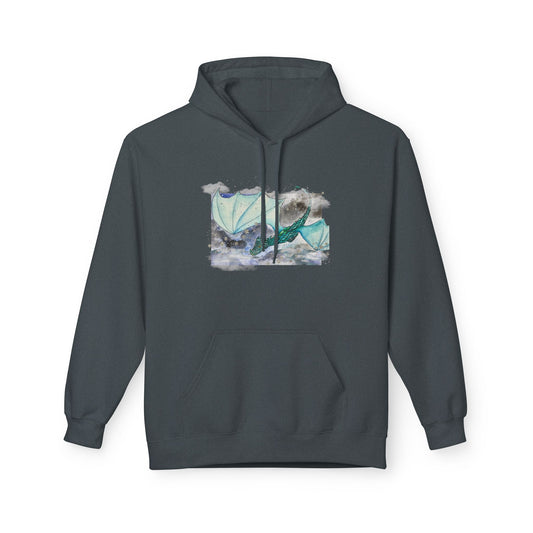 Cozy Dragon Fleece Hoodie - Perfect for Fans, Gift for Holidays, Casual Wear, Comfortable Outfit, Unique Dragon Design