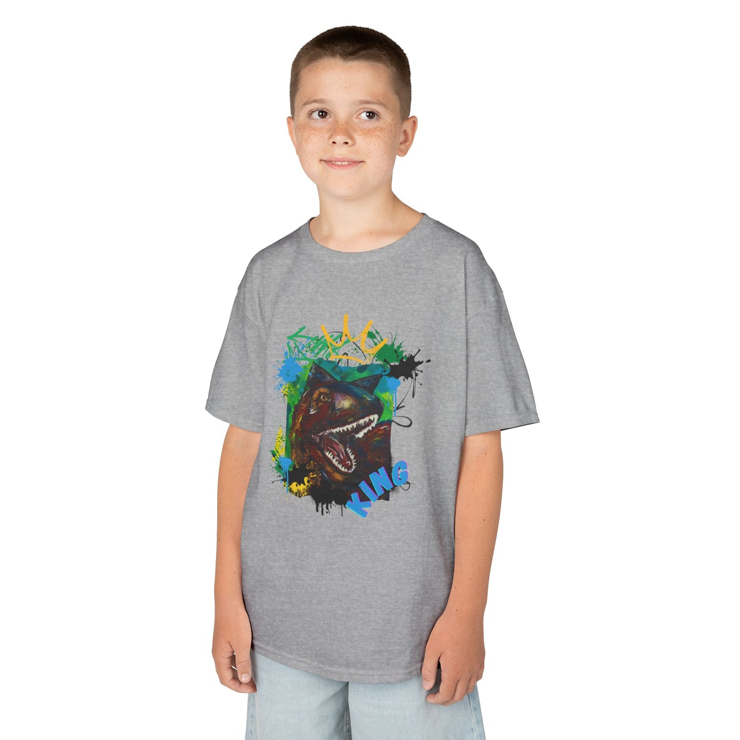 Dino King Kids Tee, Fun Dinosaur Shirt, Gift for Young Explorers, Birthday Party Outfit, School Shirt