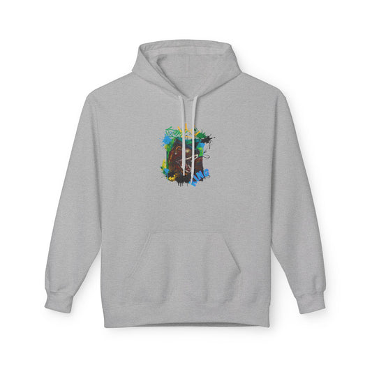 Artistic T-Rex Dino KING Fleece Hoodie, Cozy Sweatshirt, Colorful Hoodie for Art Lovers, Unisex Pullover, Great for Gifts, Casual Wear